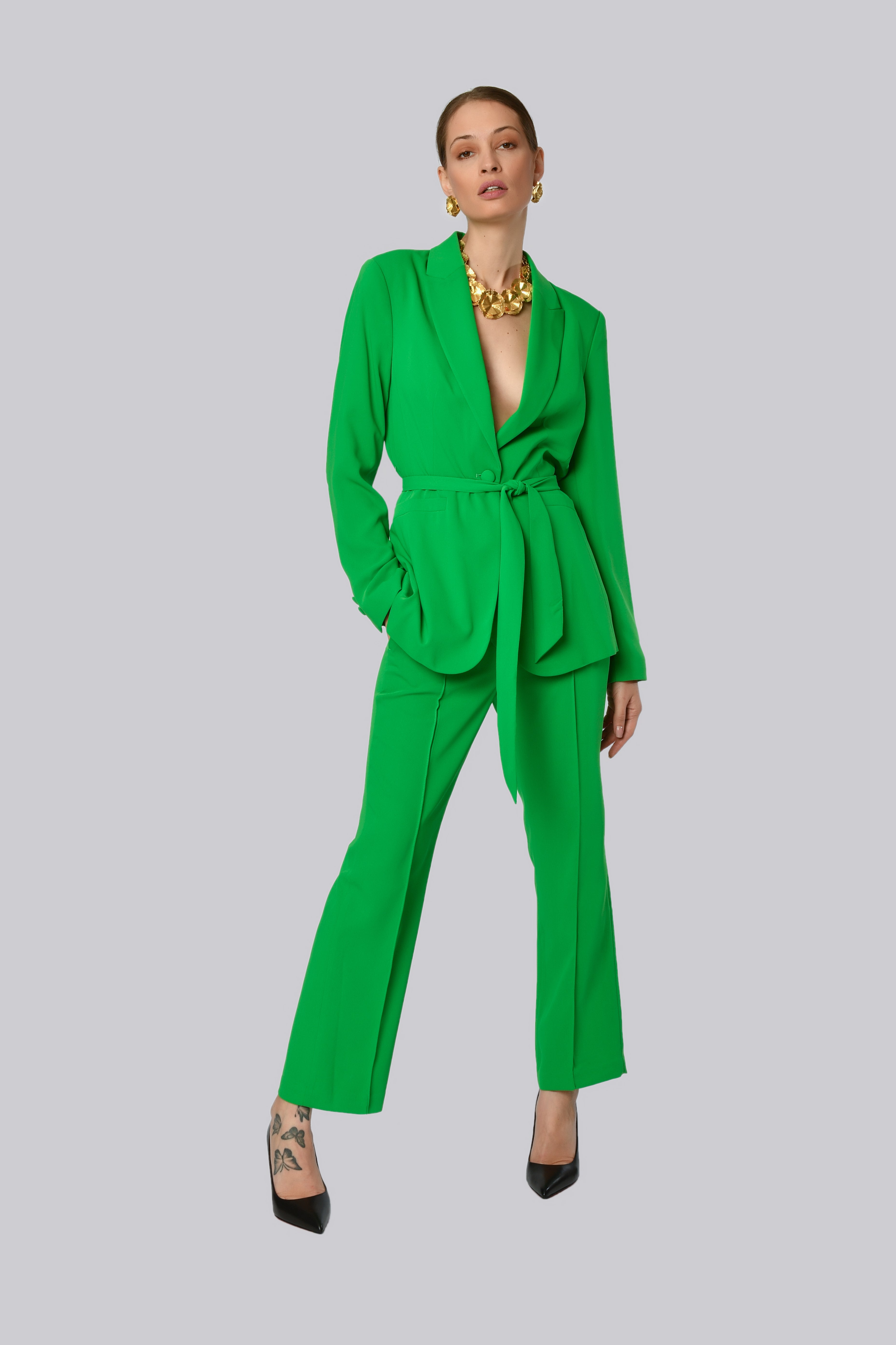 High-Waisted Tailored Trousers