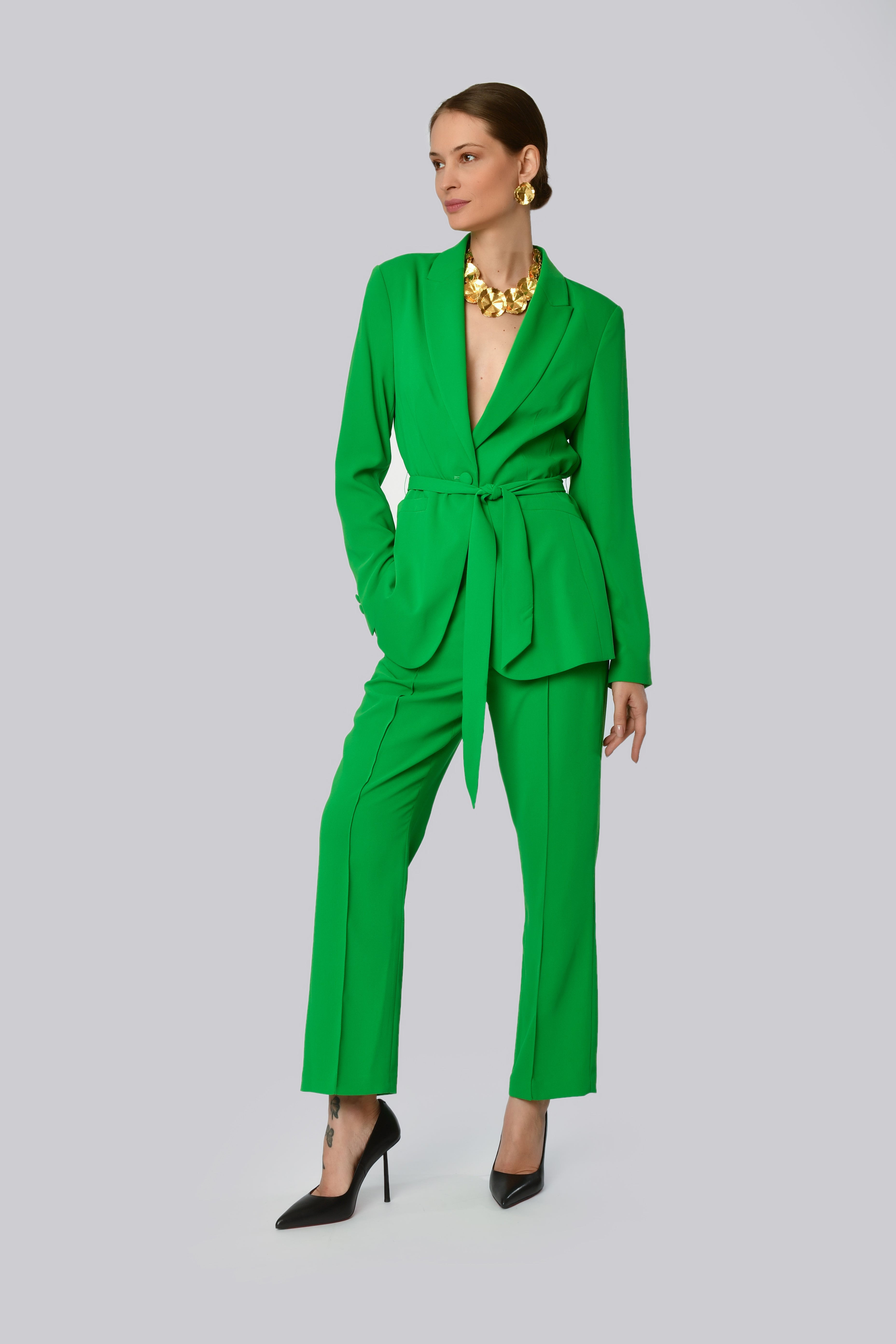 High-Waisted Tailored Trousers