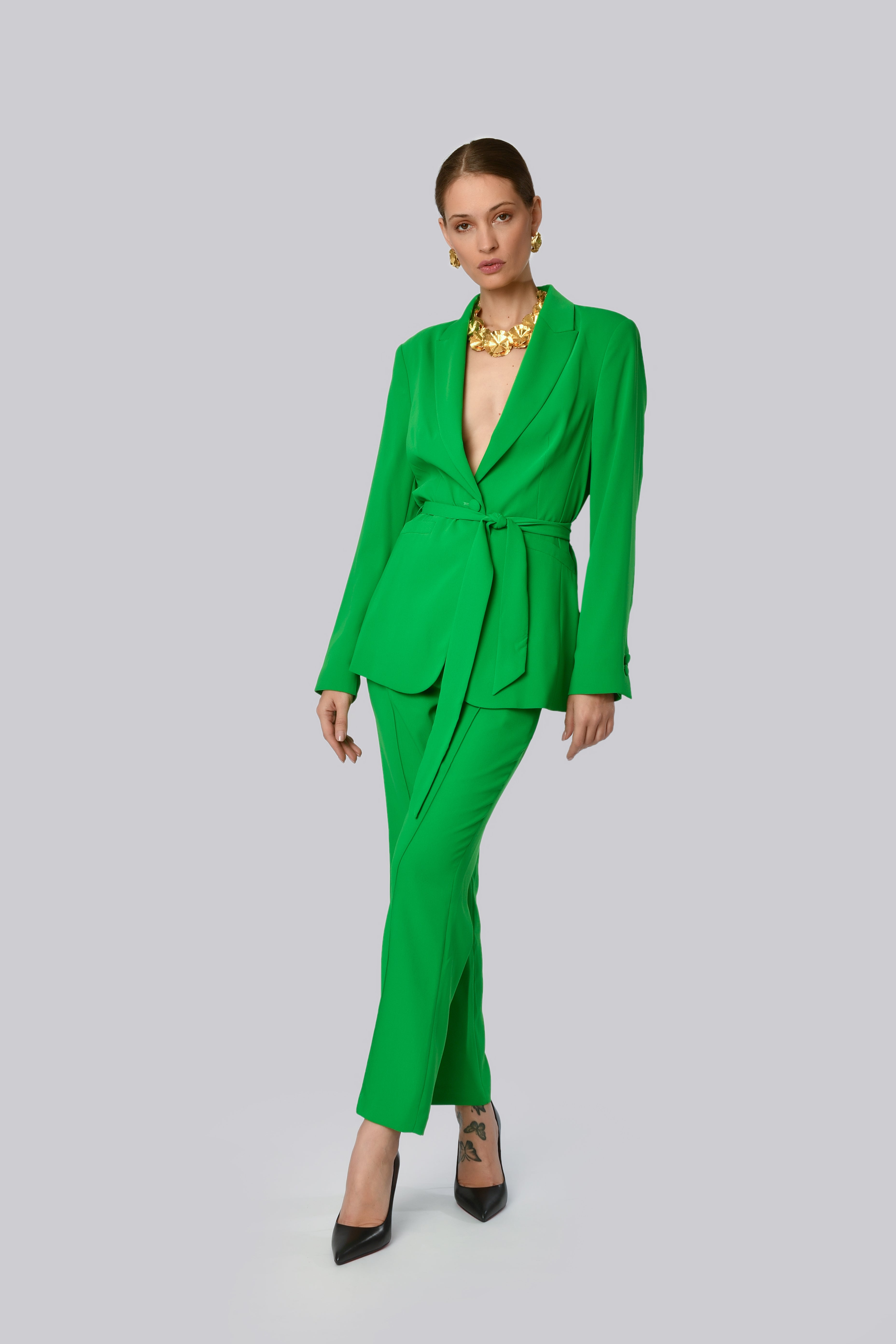 High-Waisted Tailored Trousers