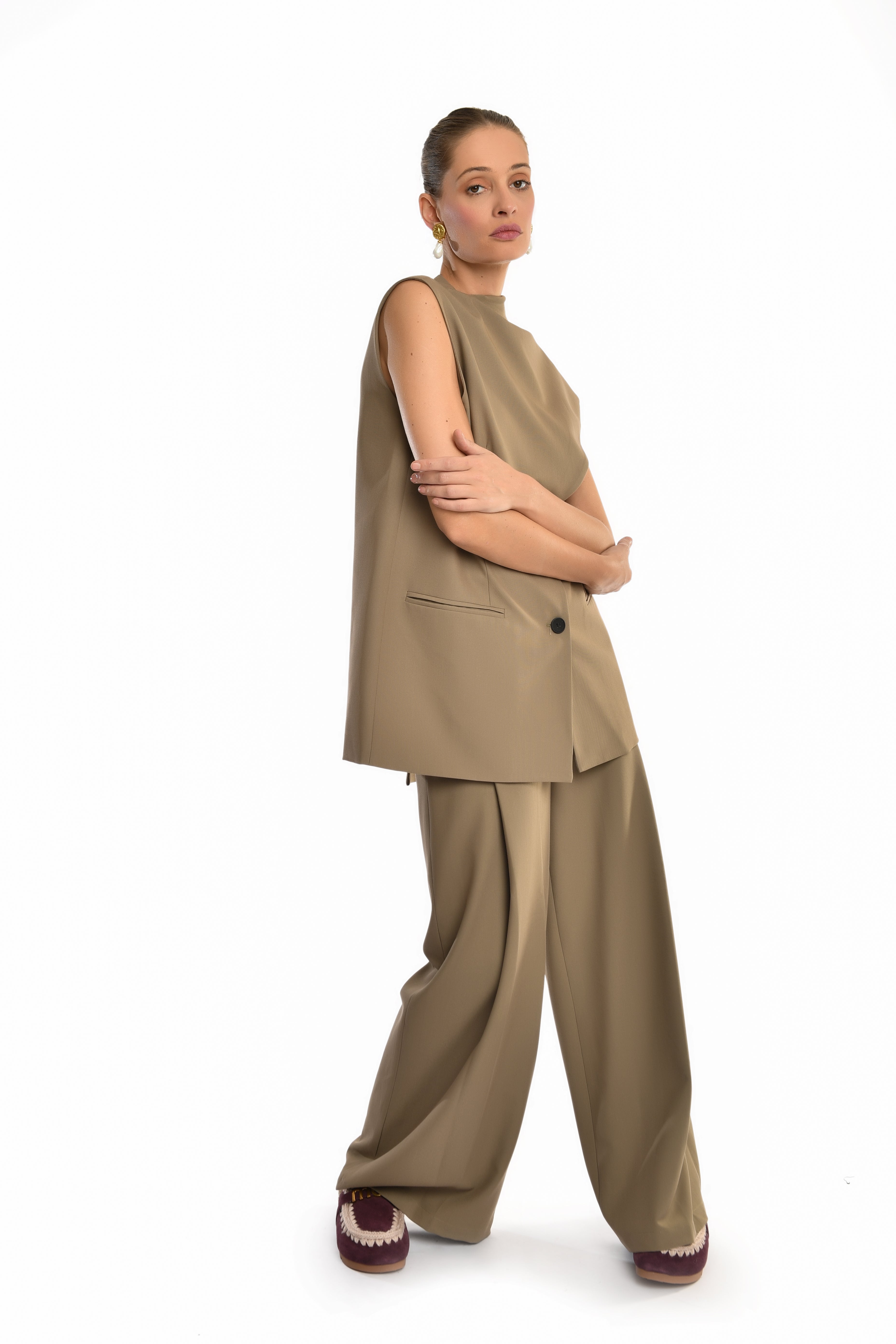 Asymmetrical Olive Blazer