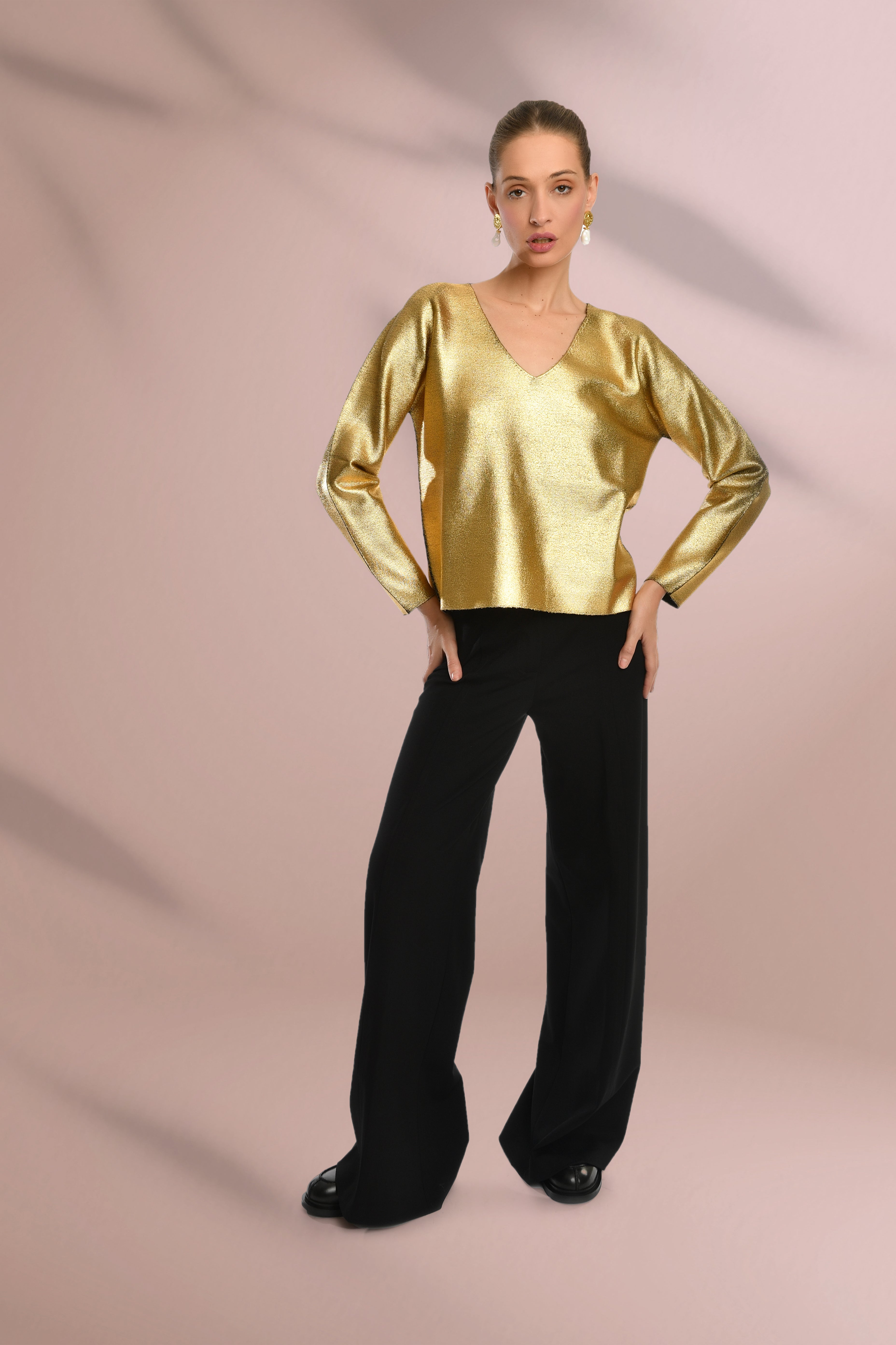 Flared Leg Black Trousers