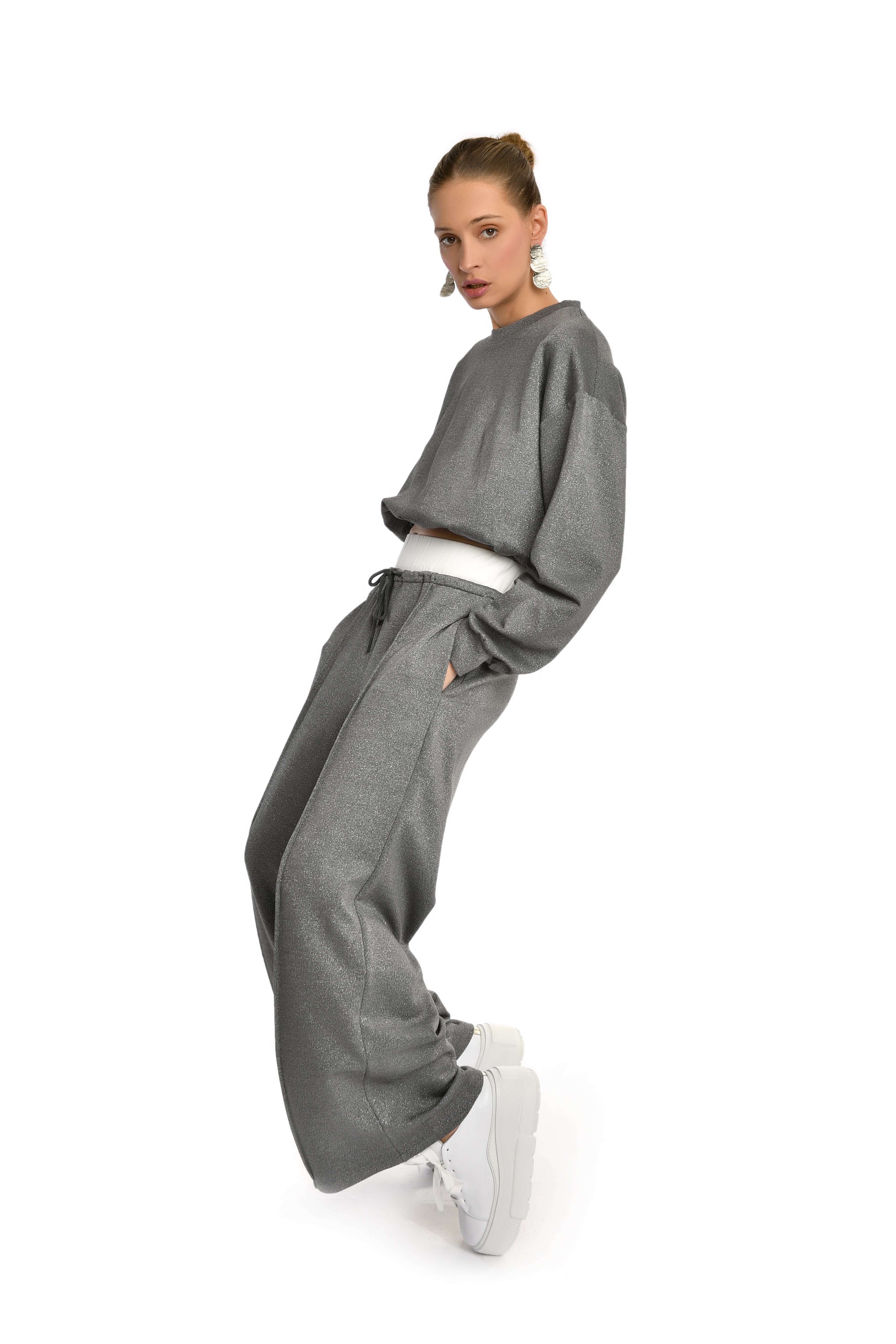 Grey Textured Trousers