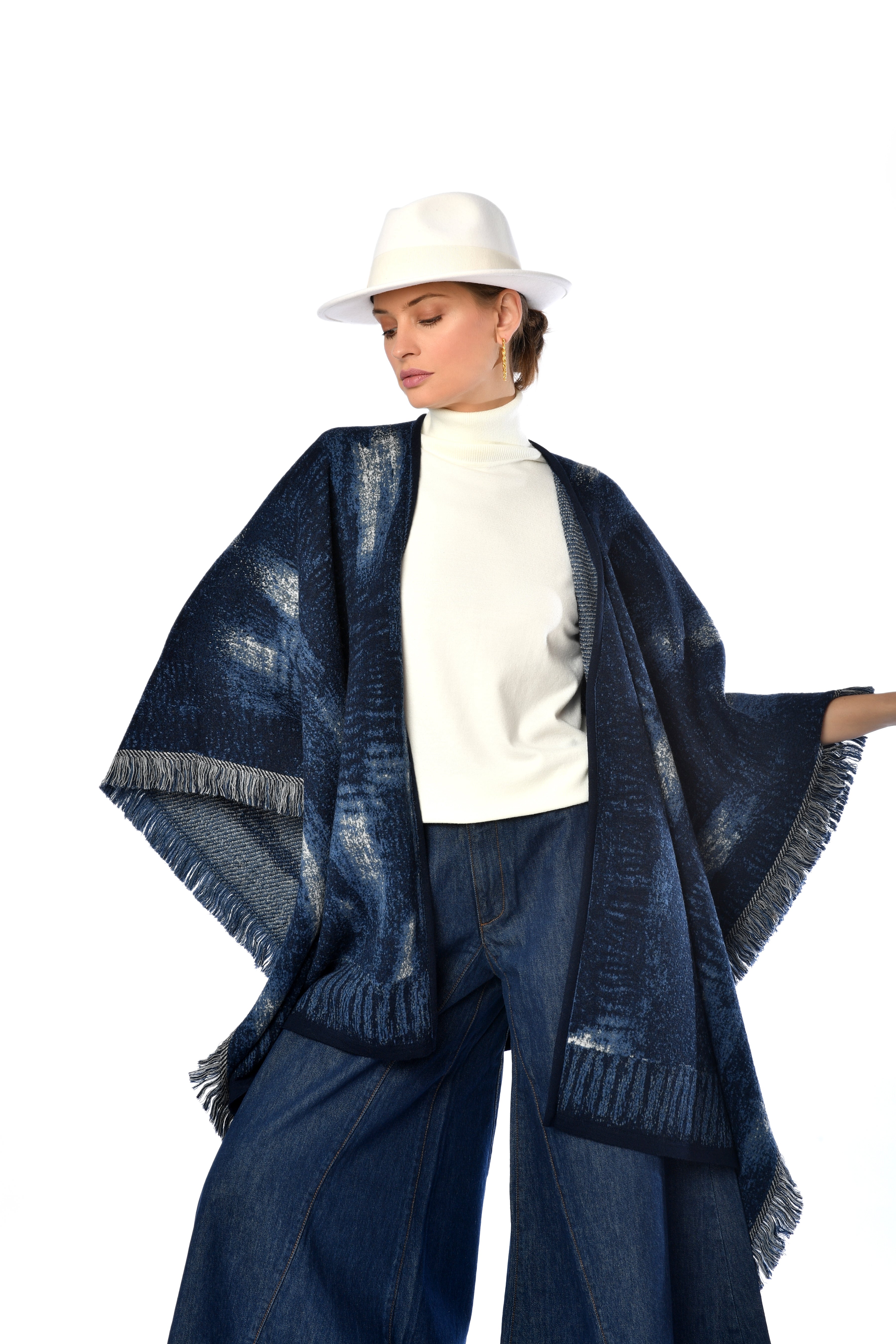 Wide Leg Denim Trousers
