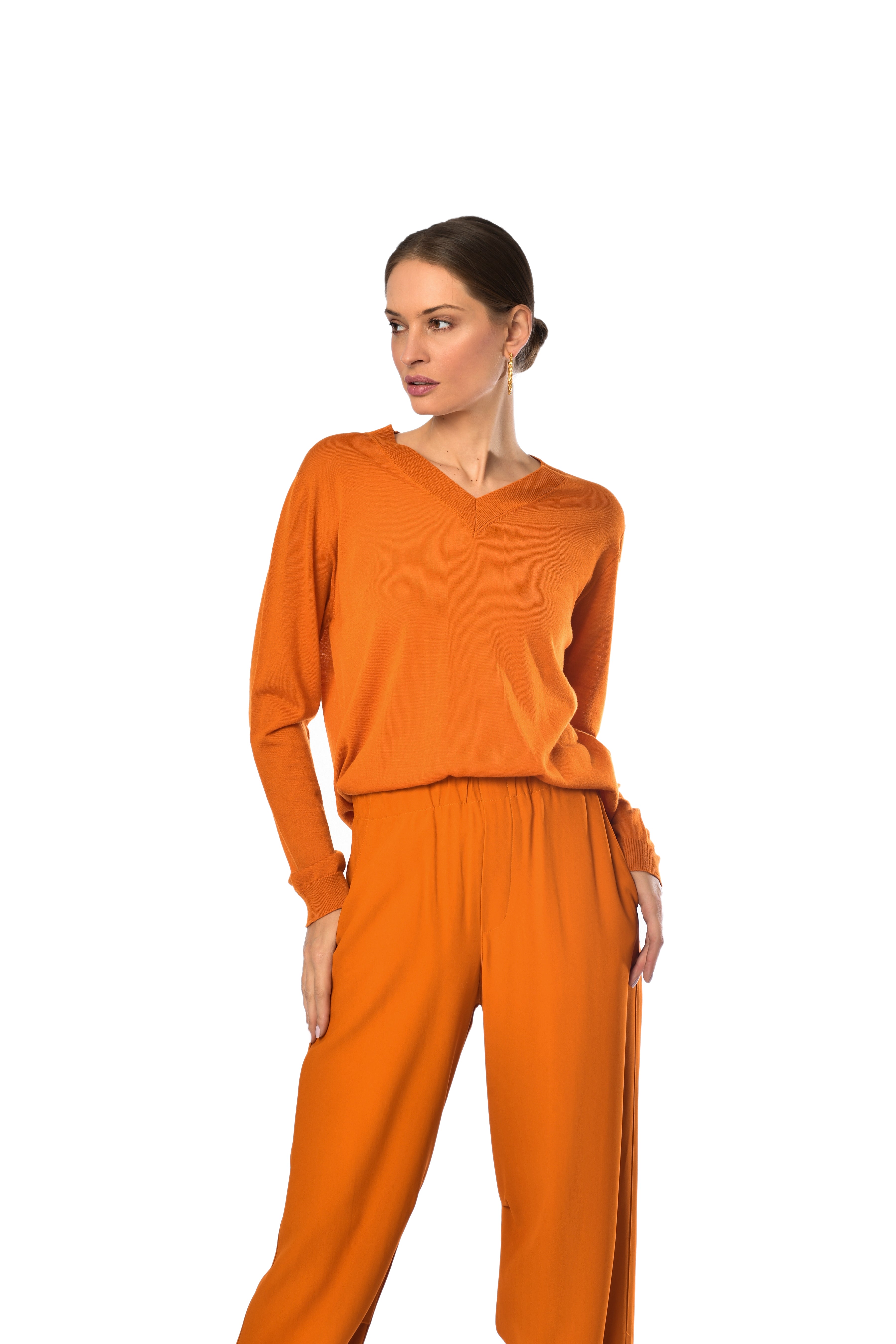High-Waisted Orange Trousers