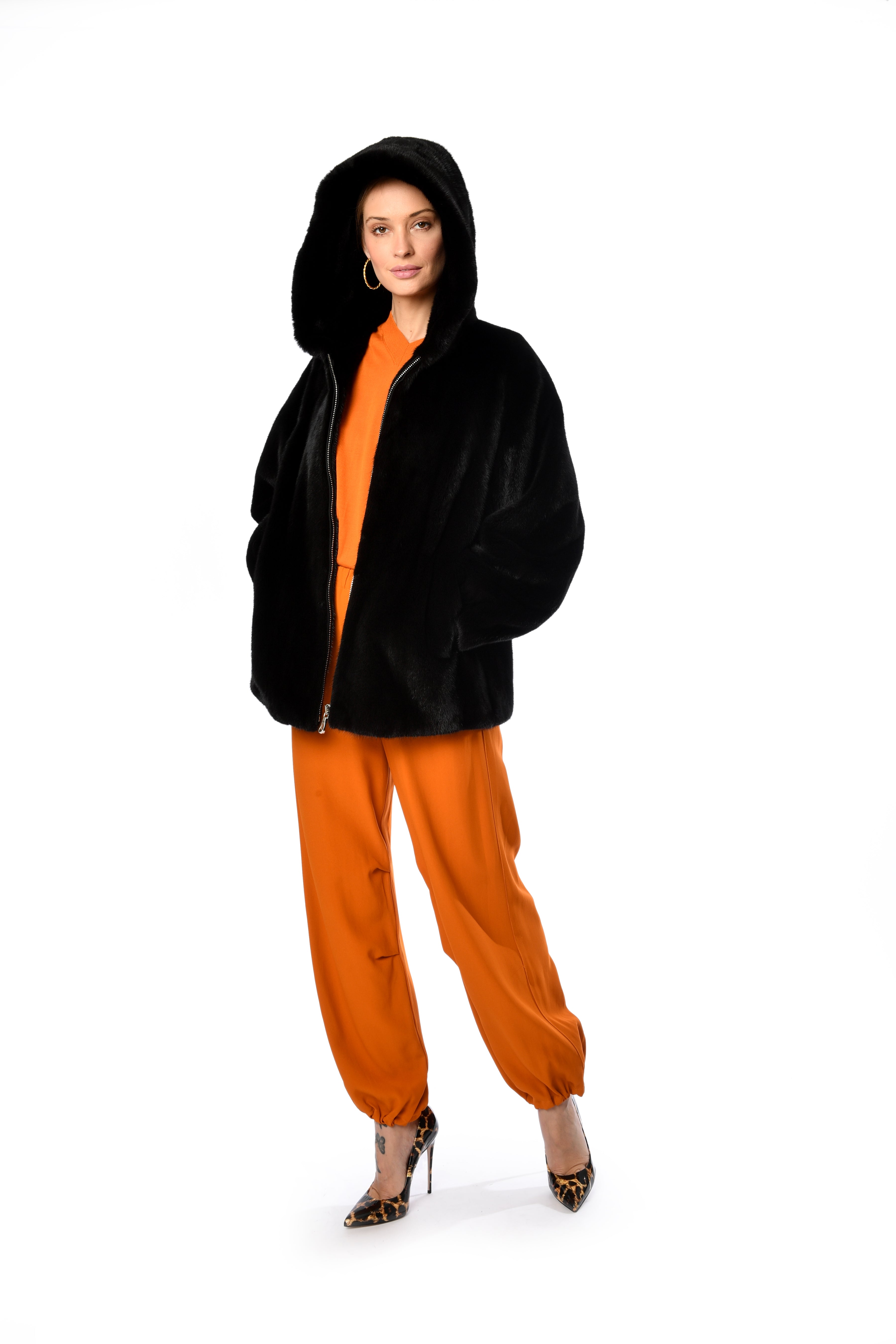 Alluring Mink Hooded Coat