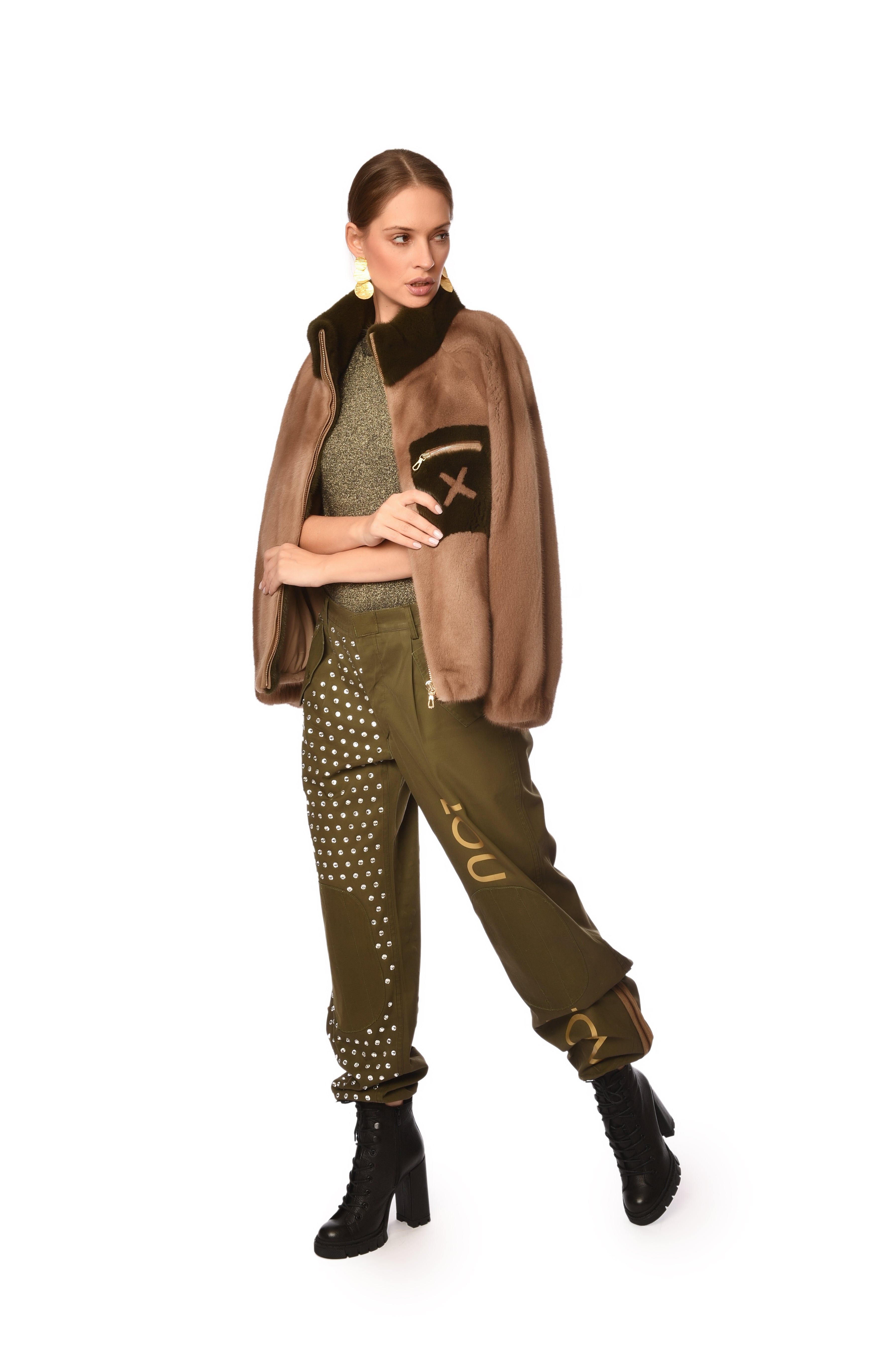 Olive Green Relaxed-Fit Trousers