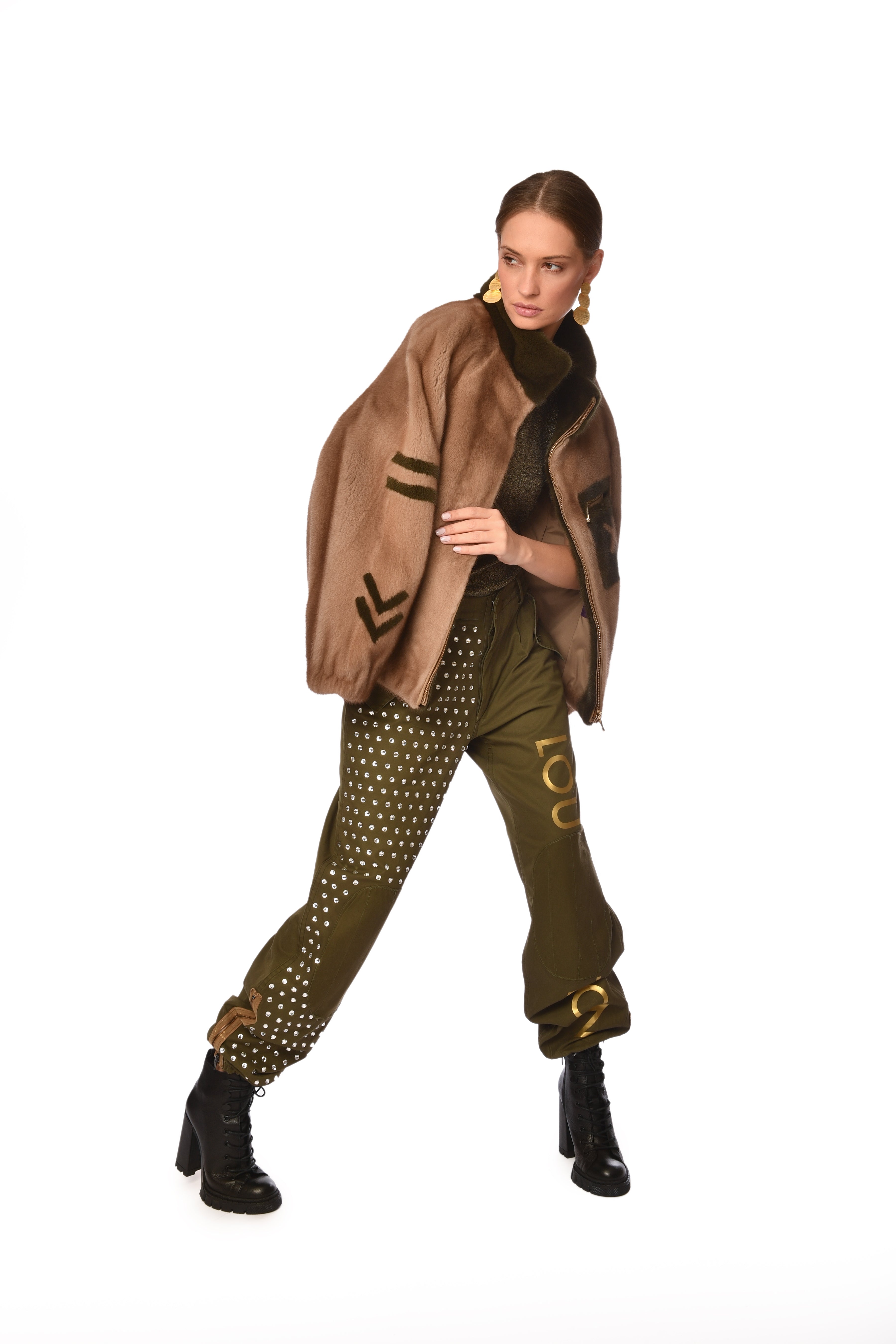 Olive Green Relaxed-Fit Trousers