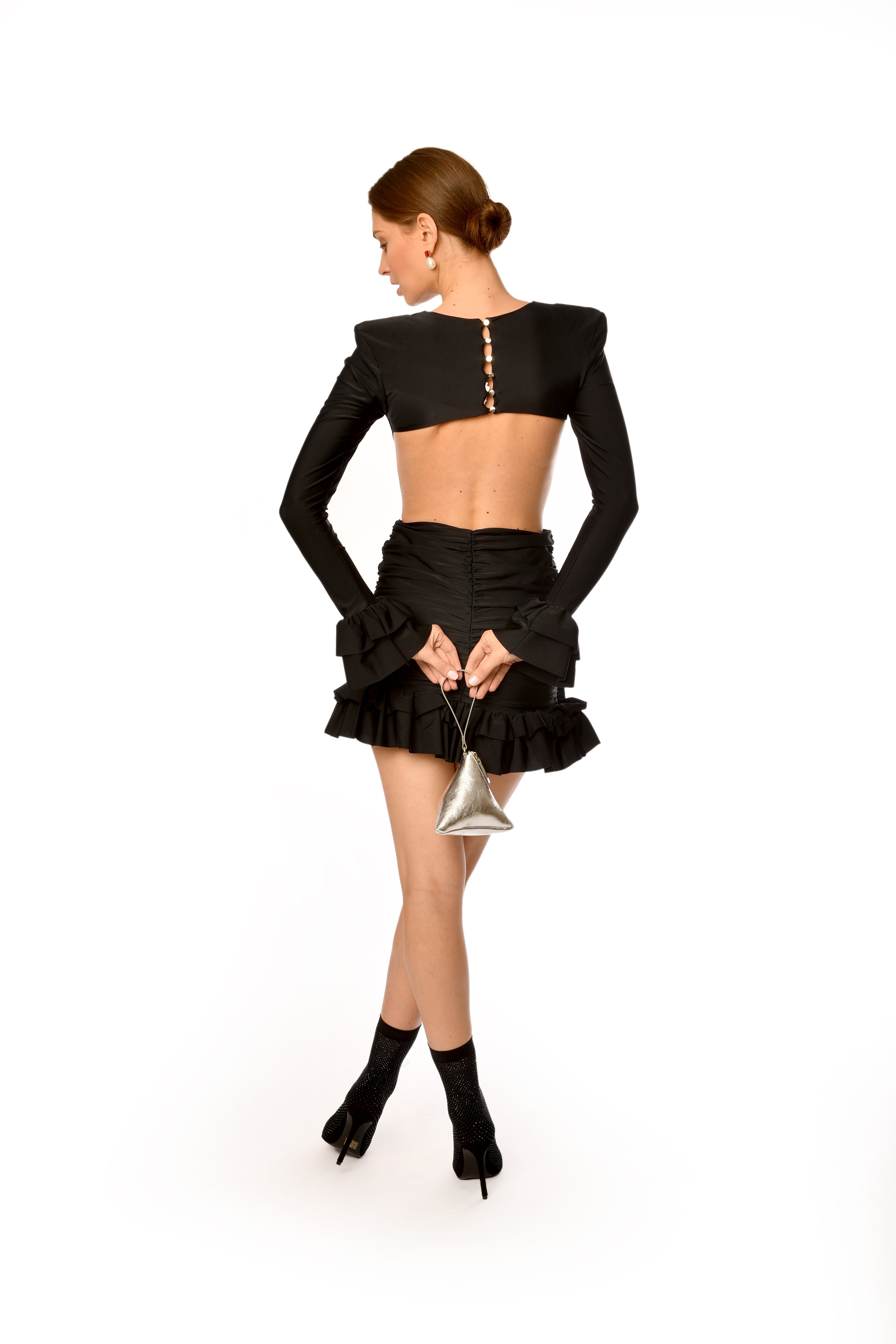 Mini Ruffled Black Dress