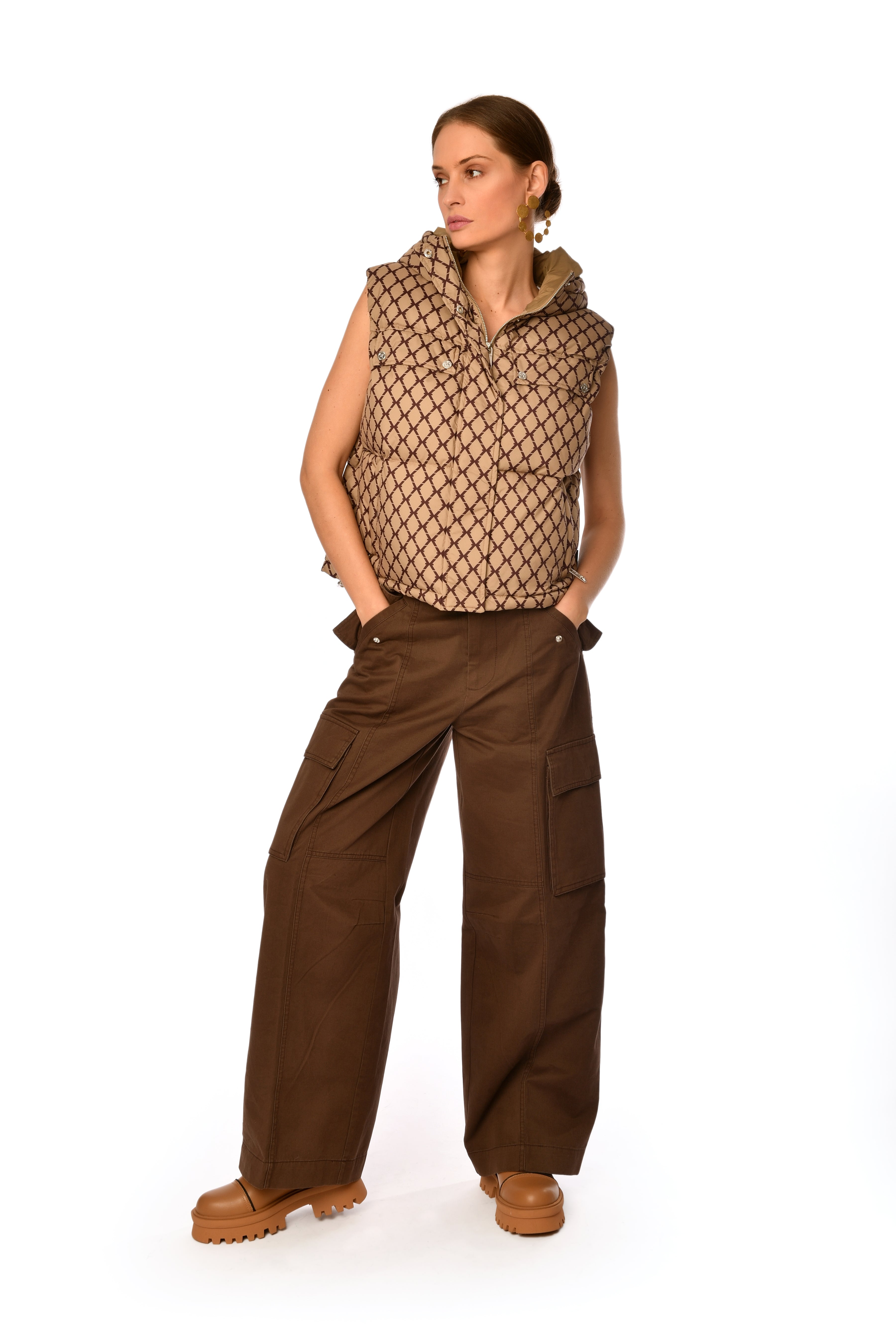 Houndstooth Patterned Trousers