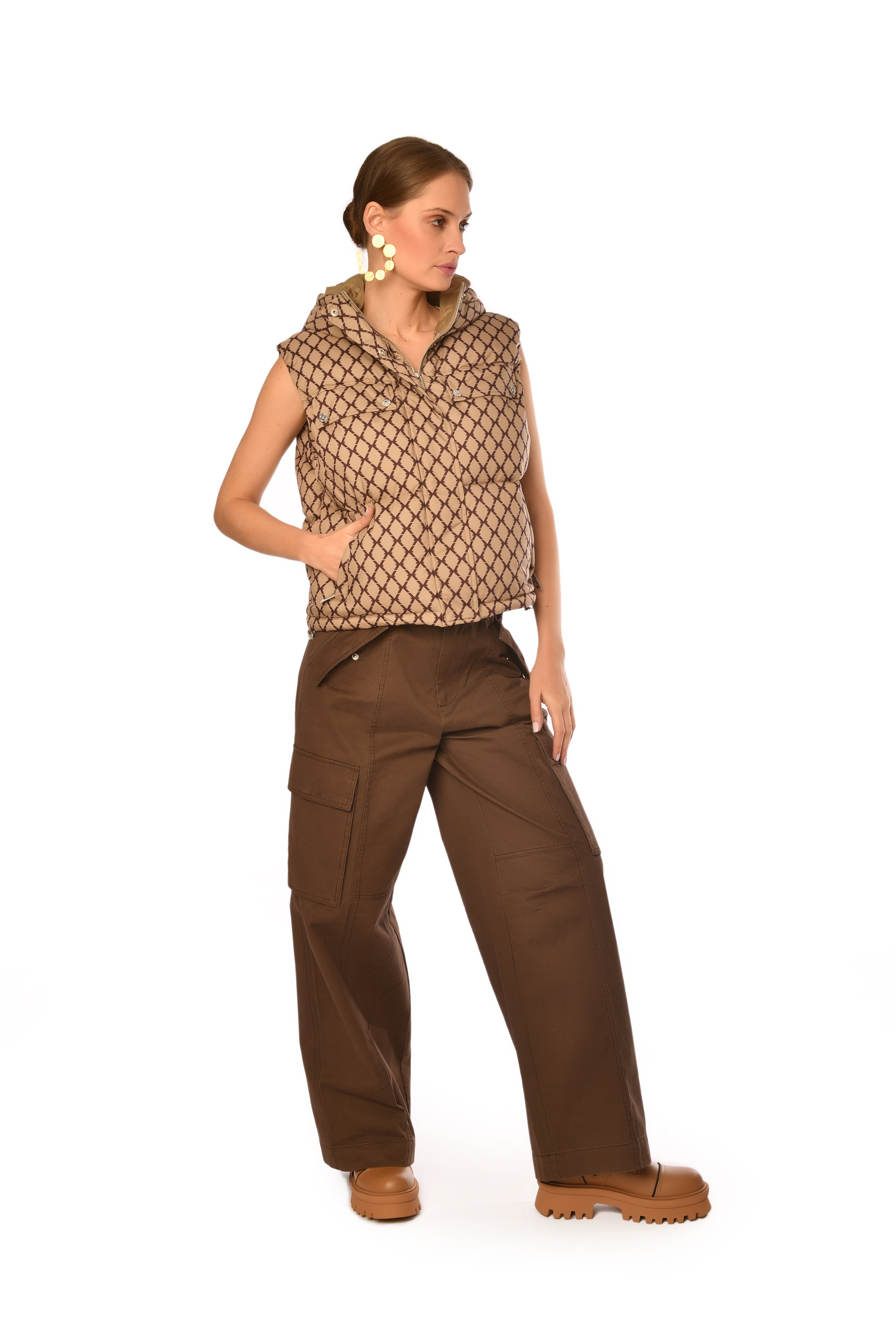 Houndstooth Patterned Trousers