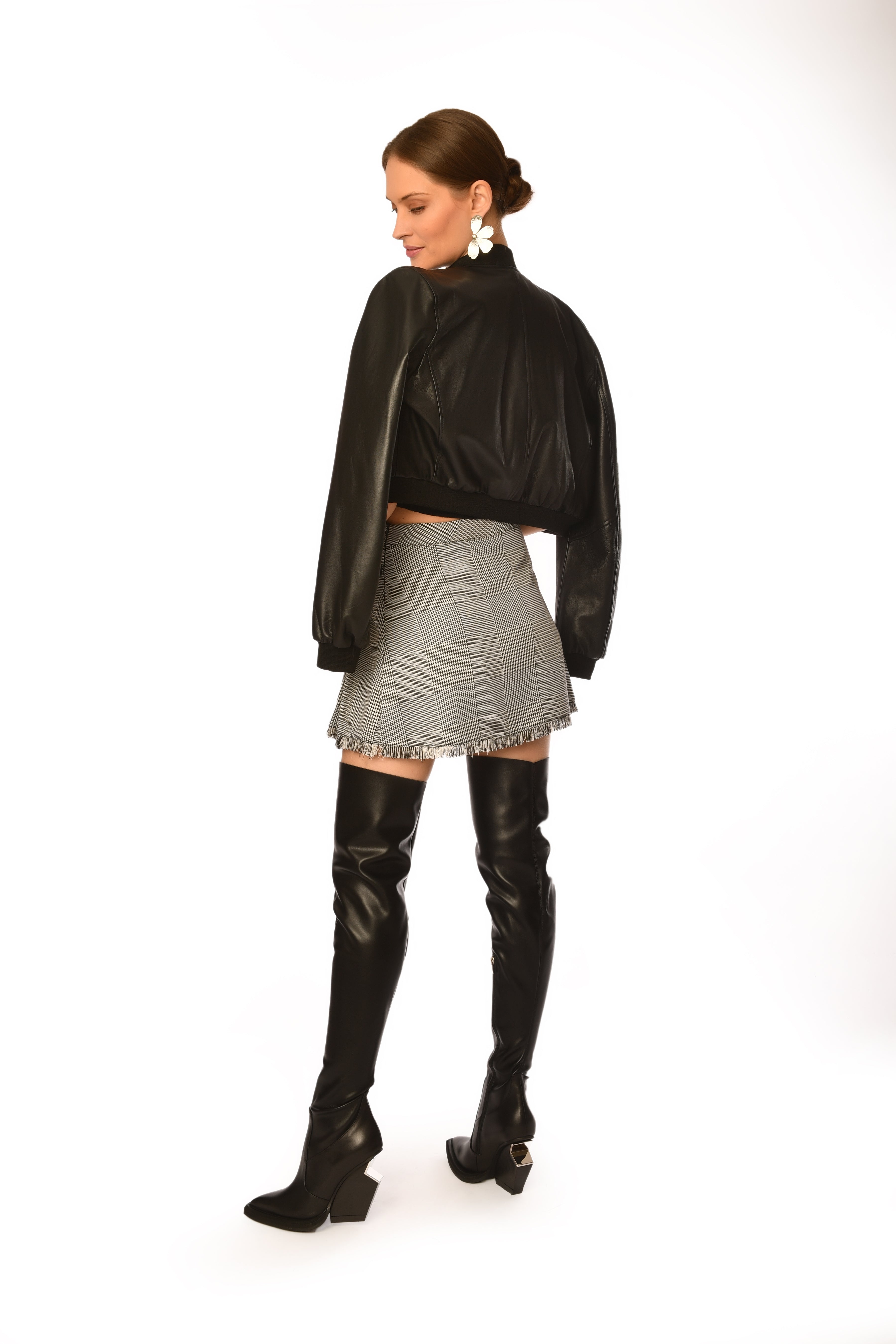 Checkered A-Line Skirt