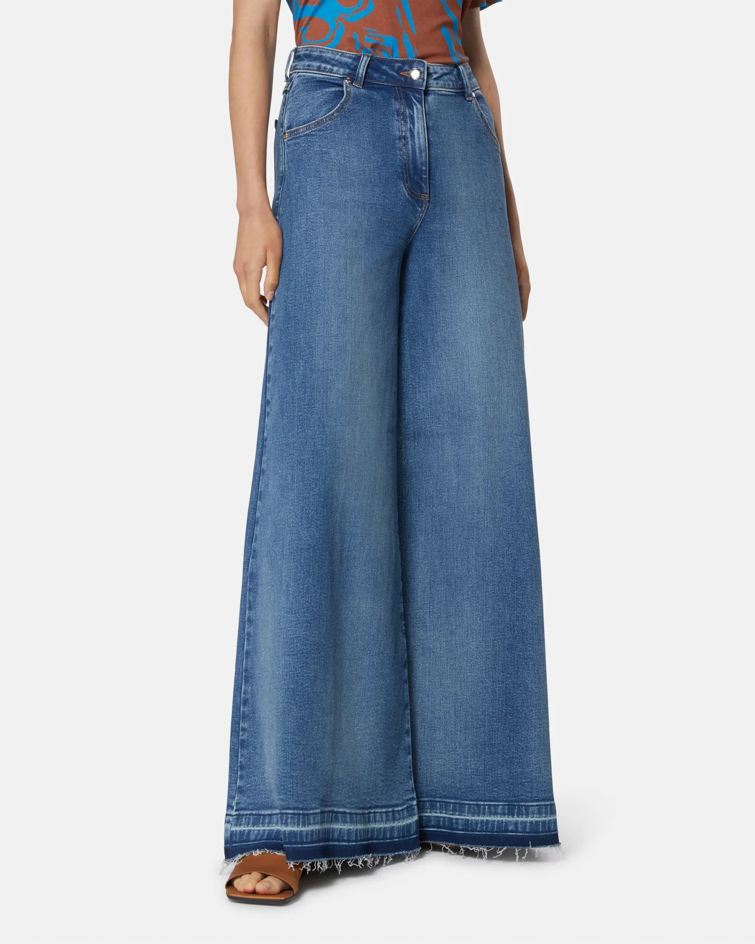 Wide-Leg High-Waisted Denim