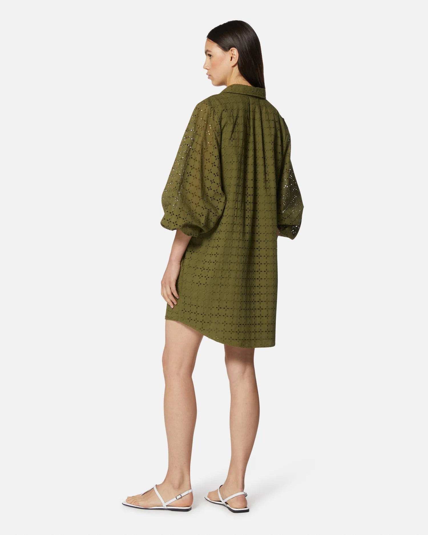 Oversized Olive Green Shirt Dress