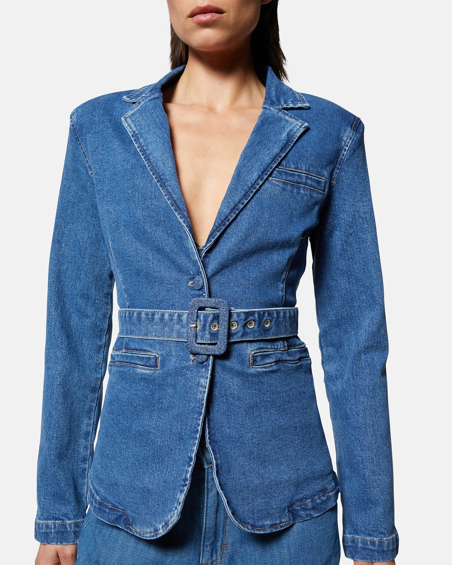 Tailored Fit Denim Blazer