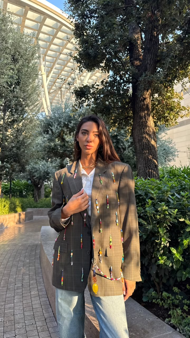 Rainbow One-of-a-Kind Vintage Embroidered Blazer