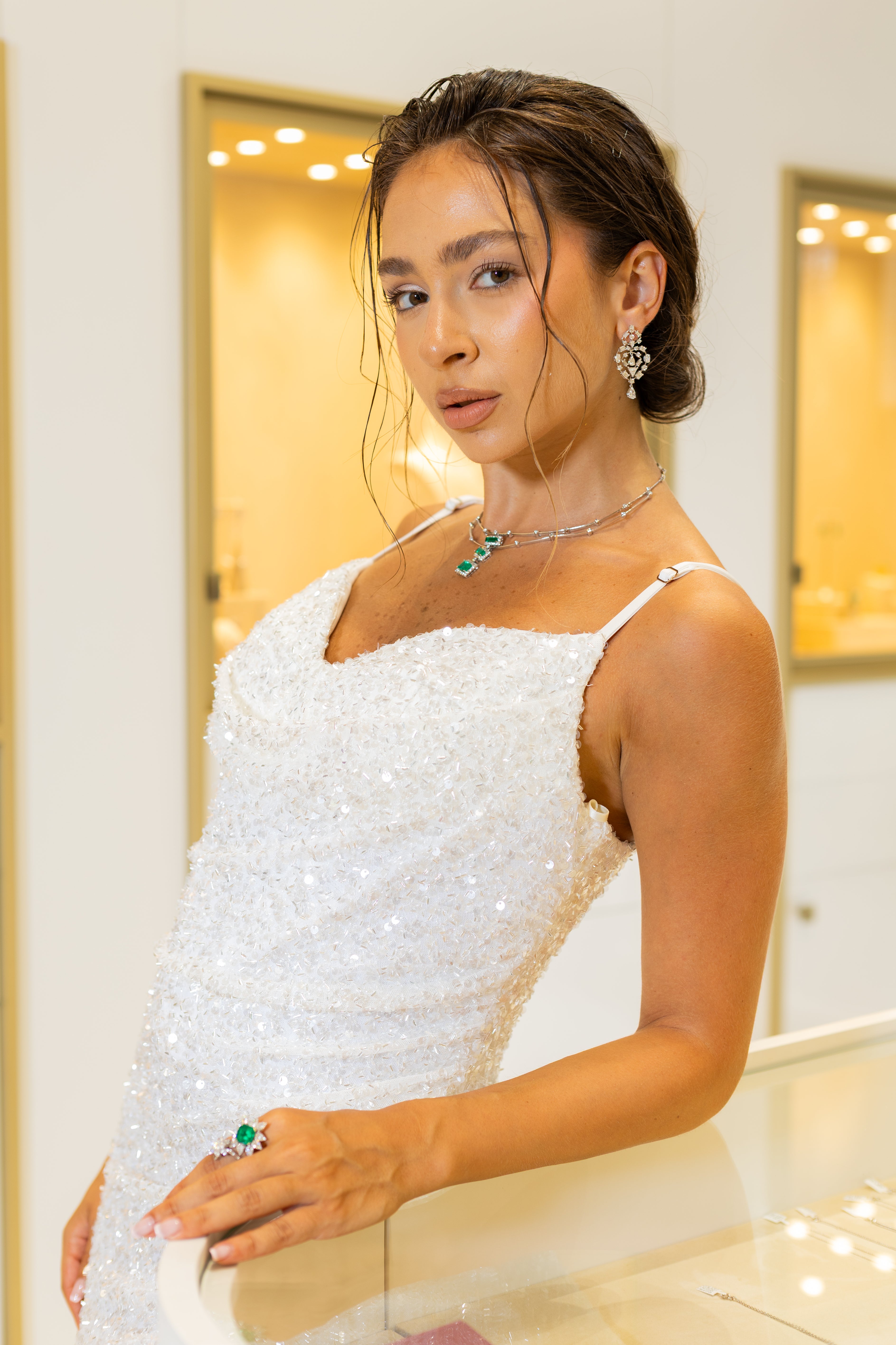 Aurora Crystal Sequin Gown