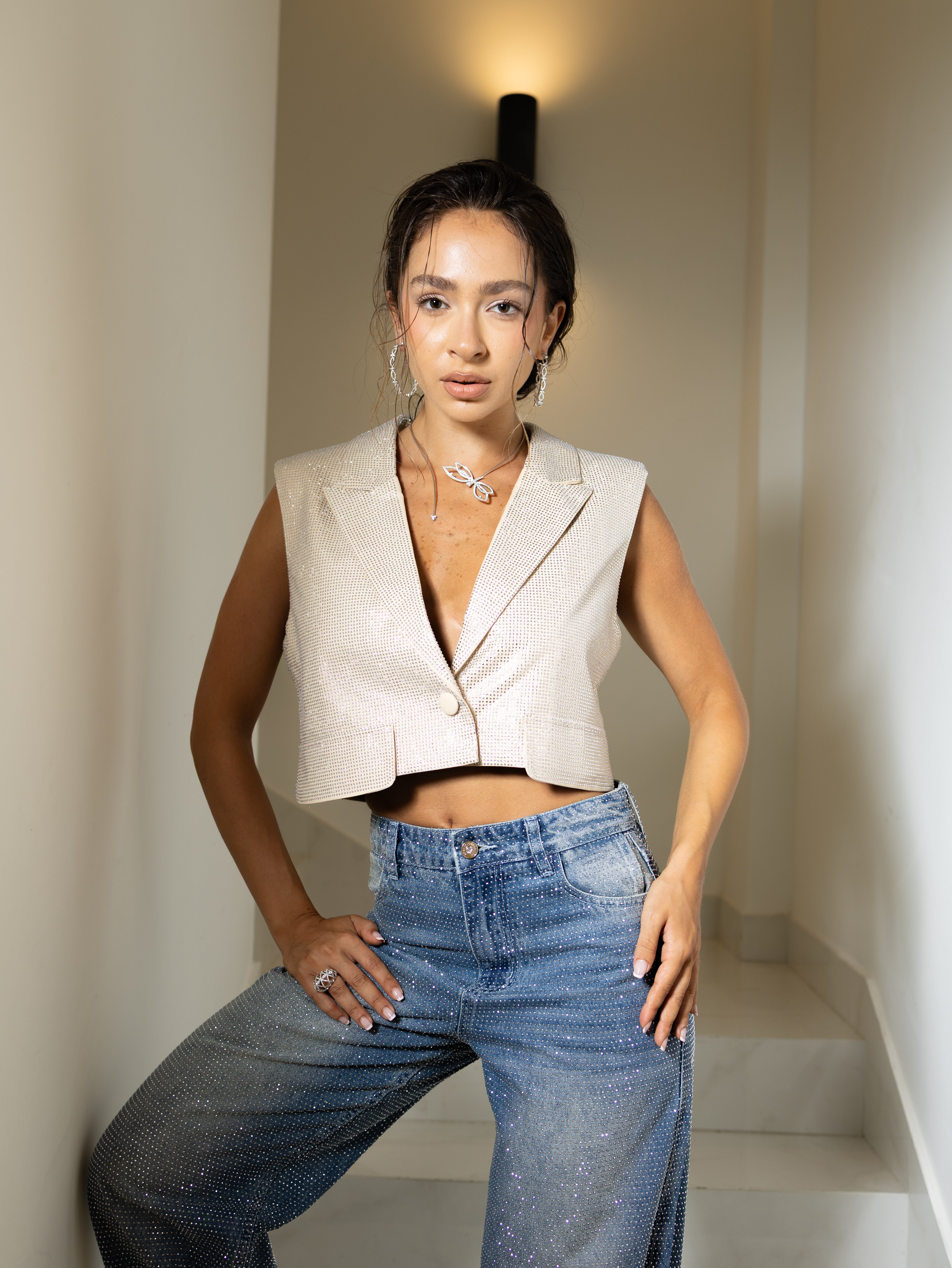 Monaco Tailored Cropped Vest