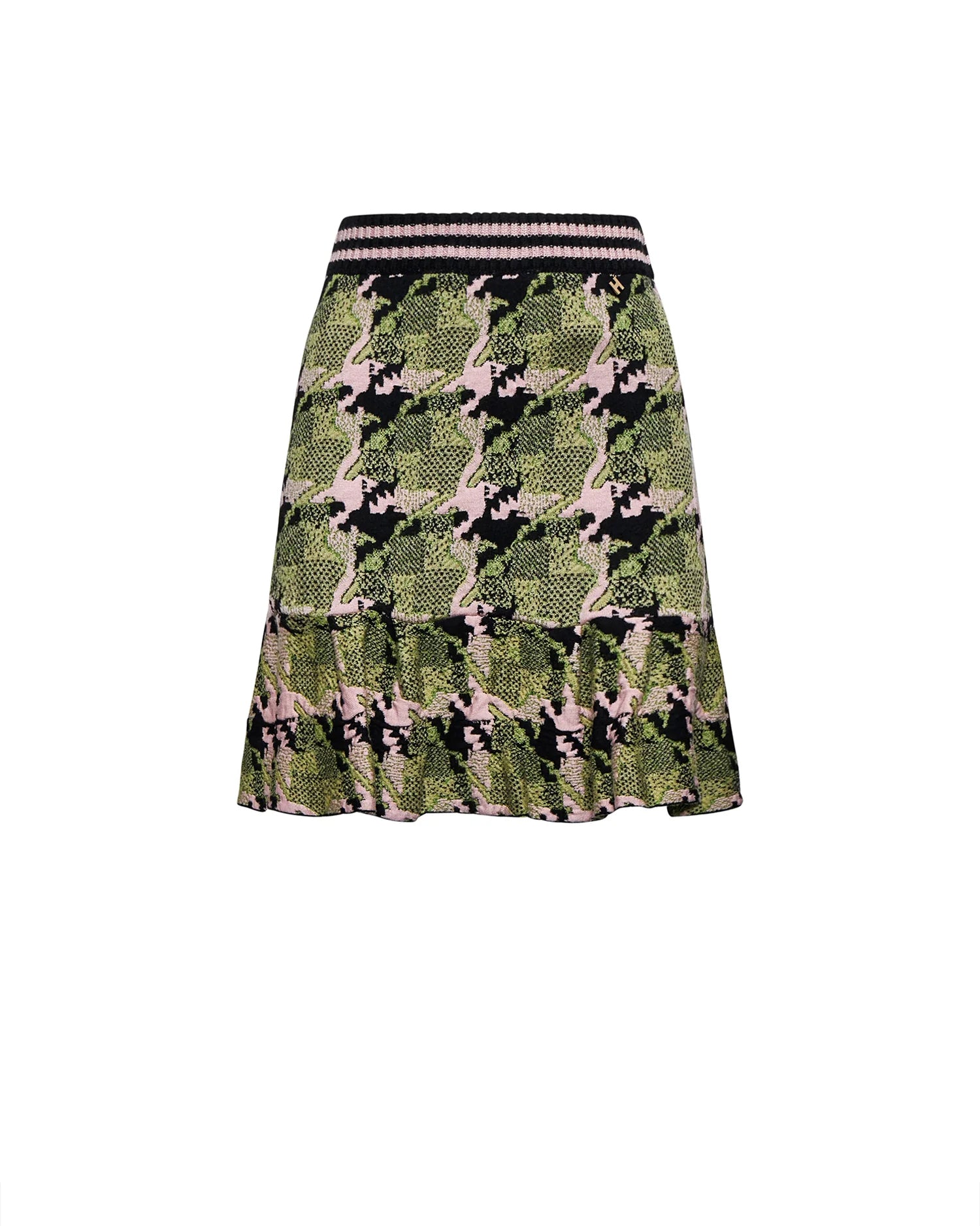 Verdant Check Flare Skirt