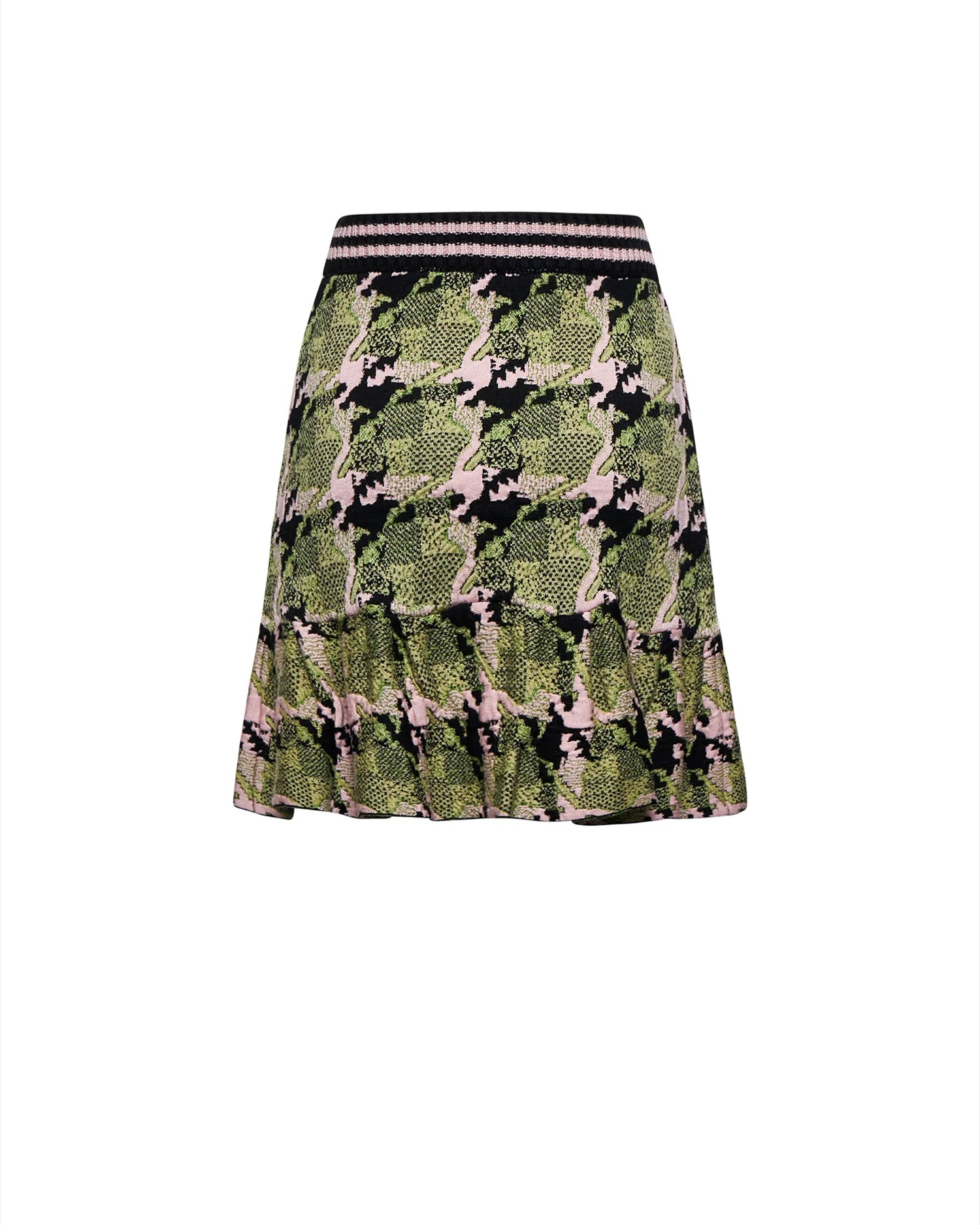 Verdant Check Flare Skirt