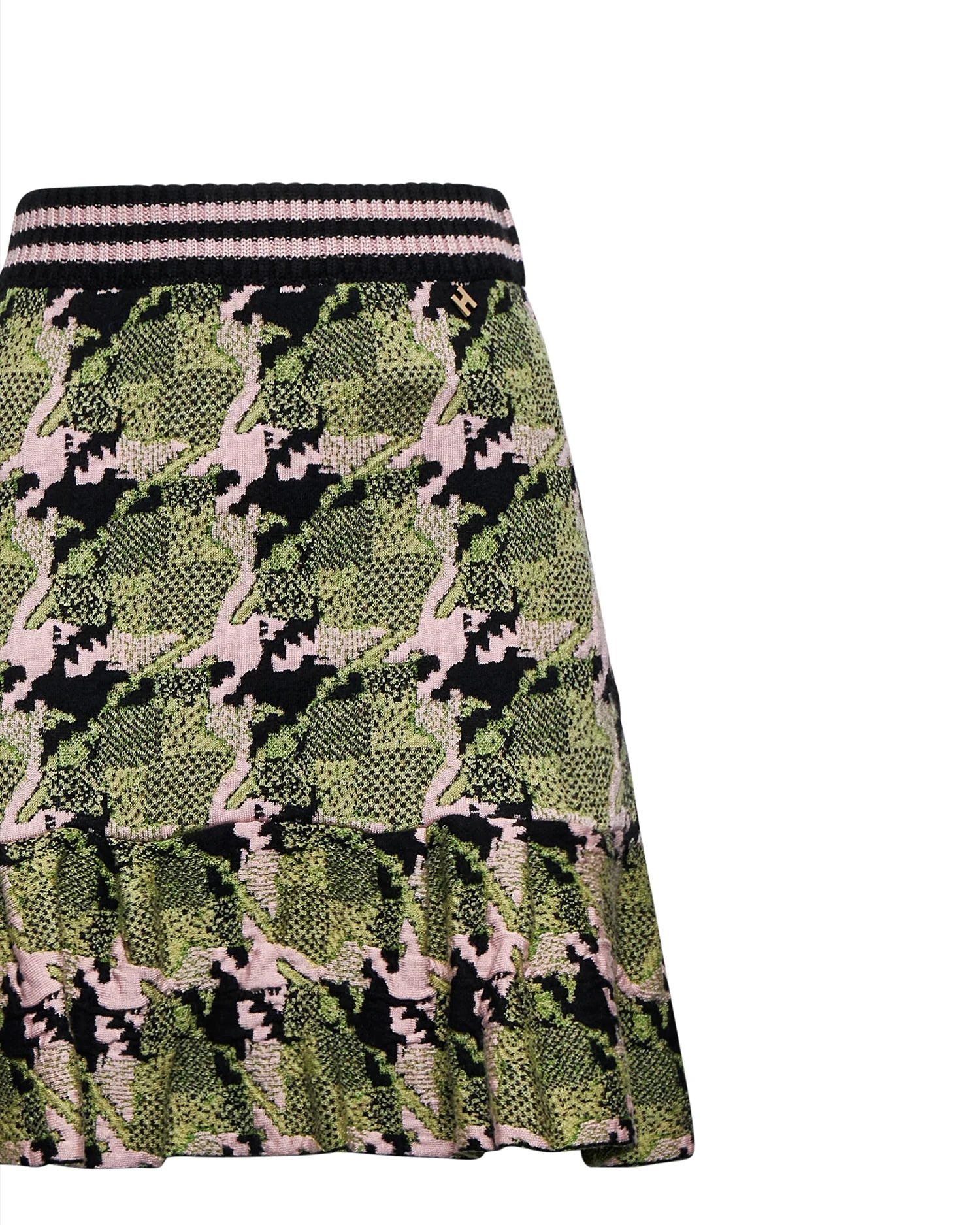 Verdant Check Flare Skirt
