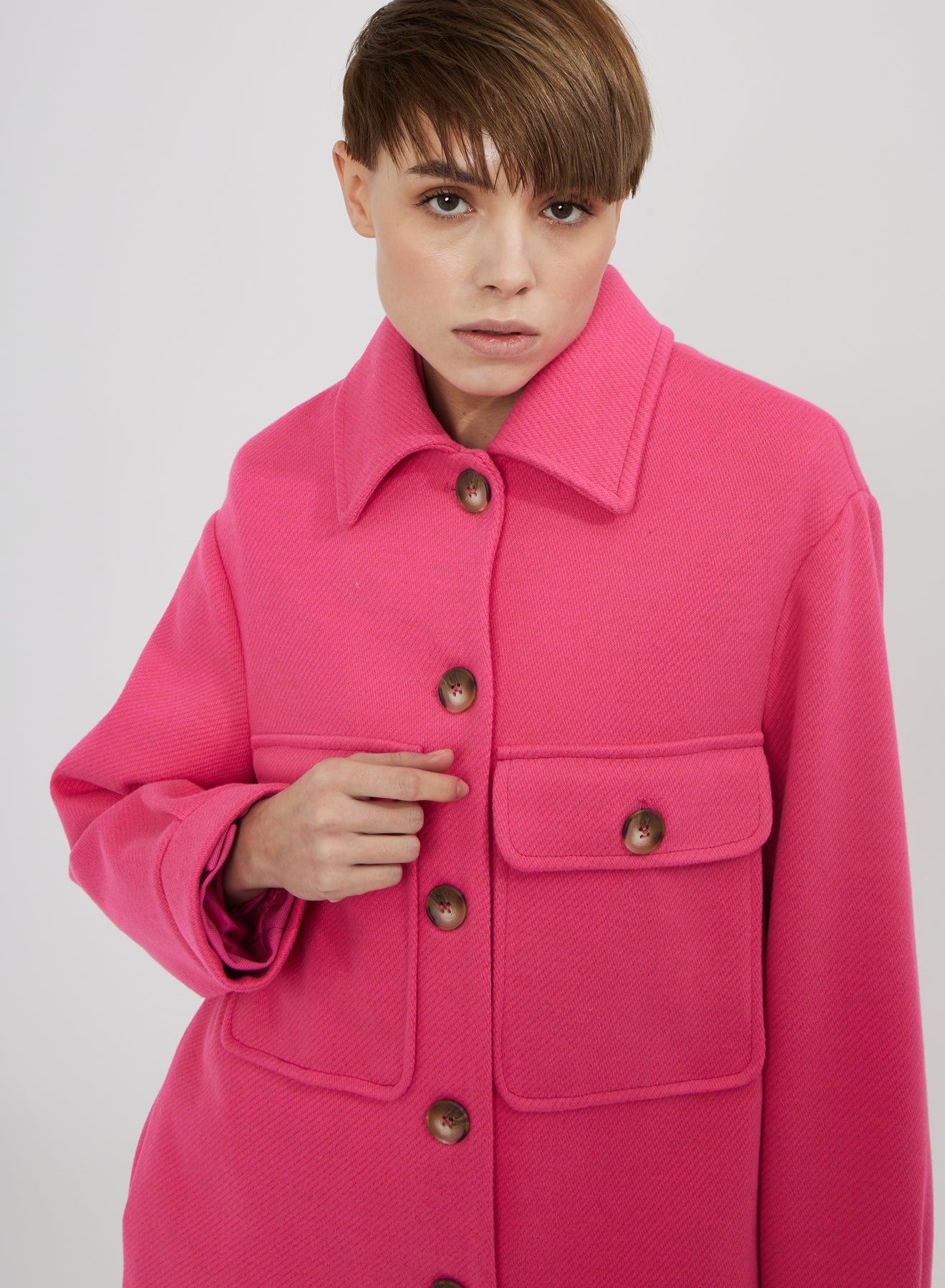 SHIRT EFFECT COAT WITH POCKETS SI/267