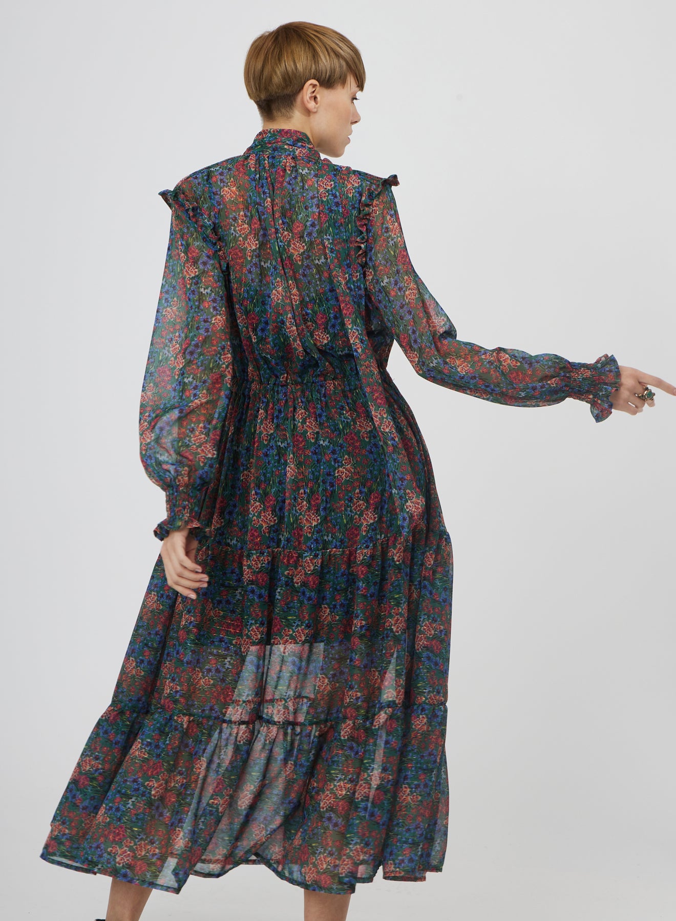 LONG DRESS WITH PUFF SLEEVES SI/2448