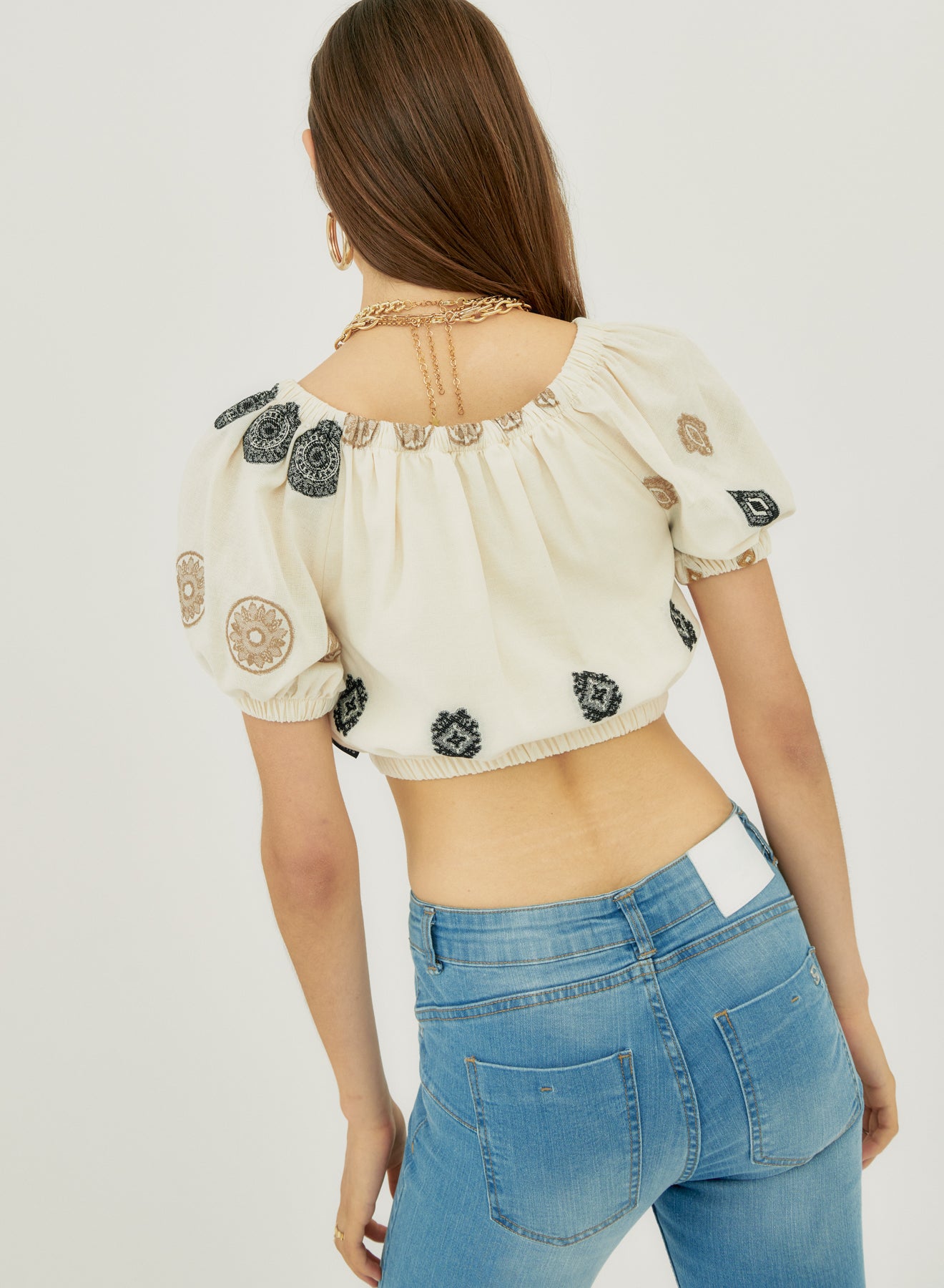 Blouse With Geometric Motifs Si/2177