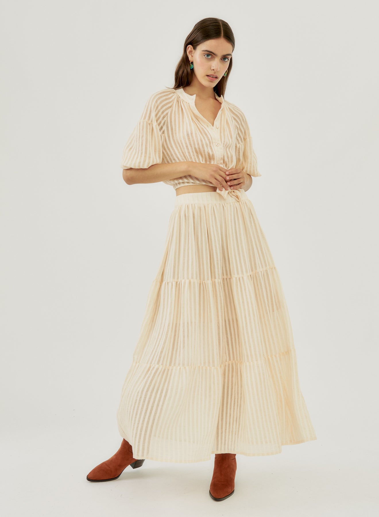 Blouse With Puff Sleeves Si/2223 - Maria Pino