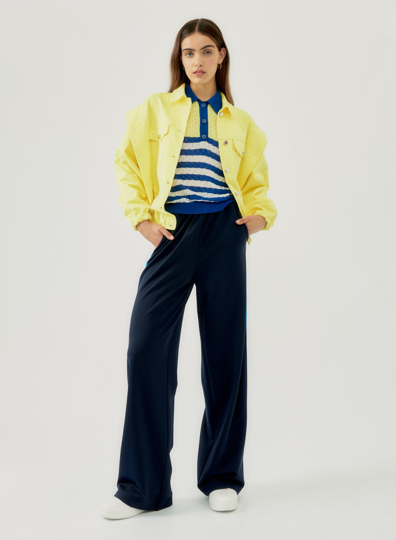 Denim Jacket With Gathered Hem Si/311 - Maria Pino