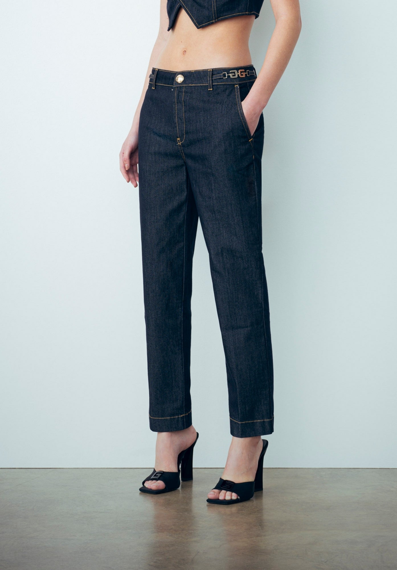 High-Waisted Cropped Jeans