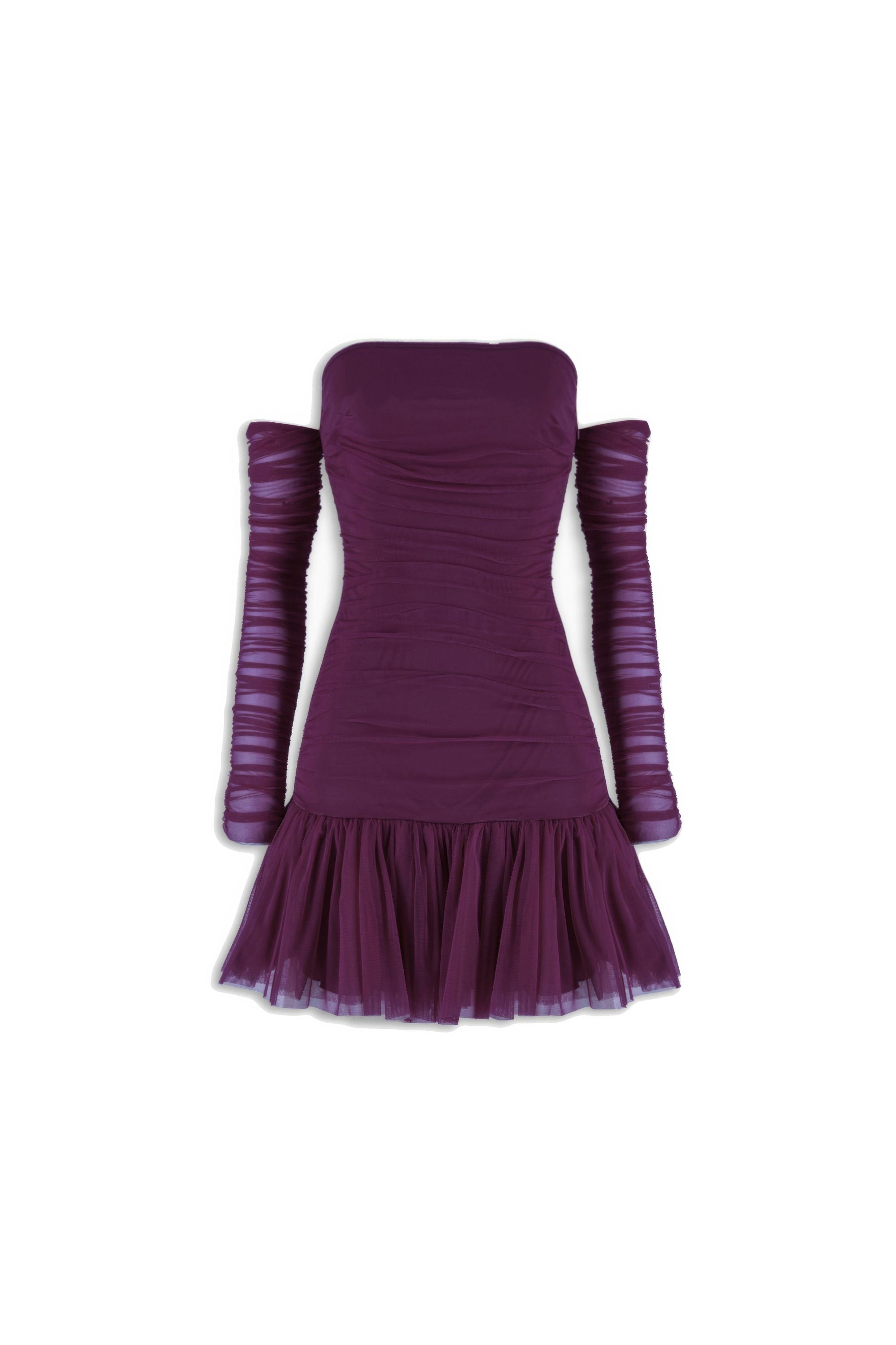 Short Ruffled Pleated Dress