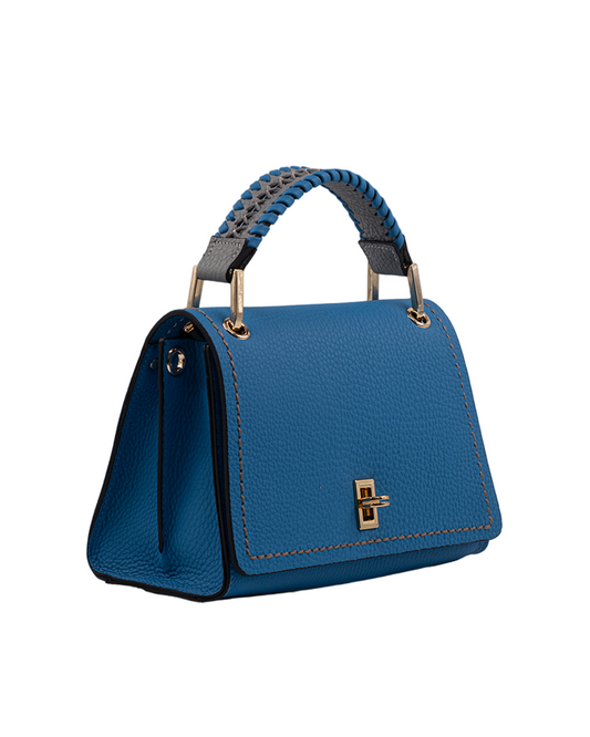 Sicily Von Blue Dauphine Leather Hand Bag