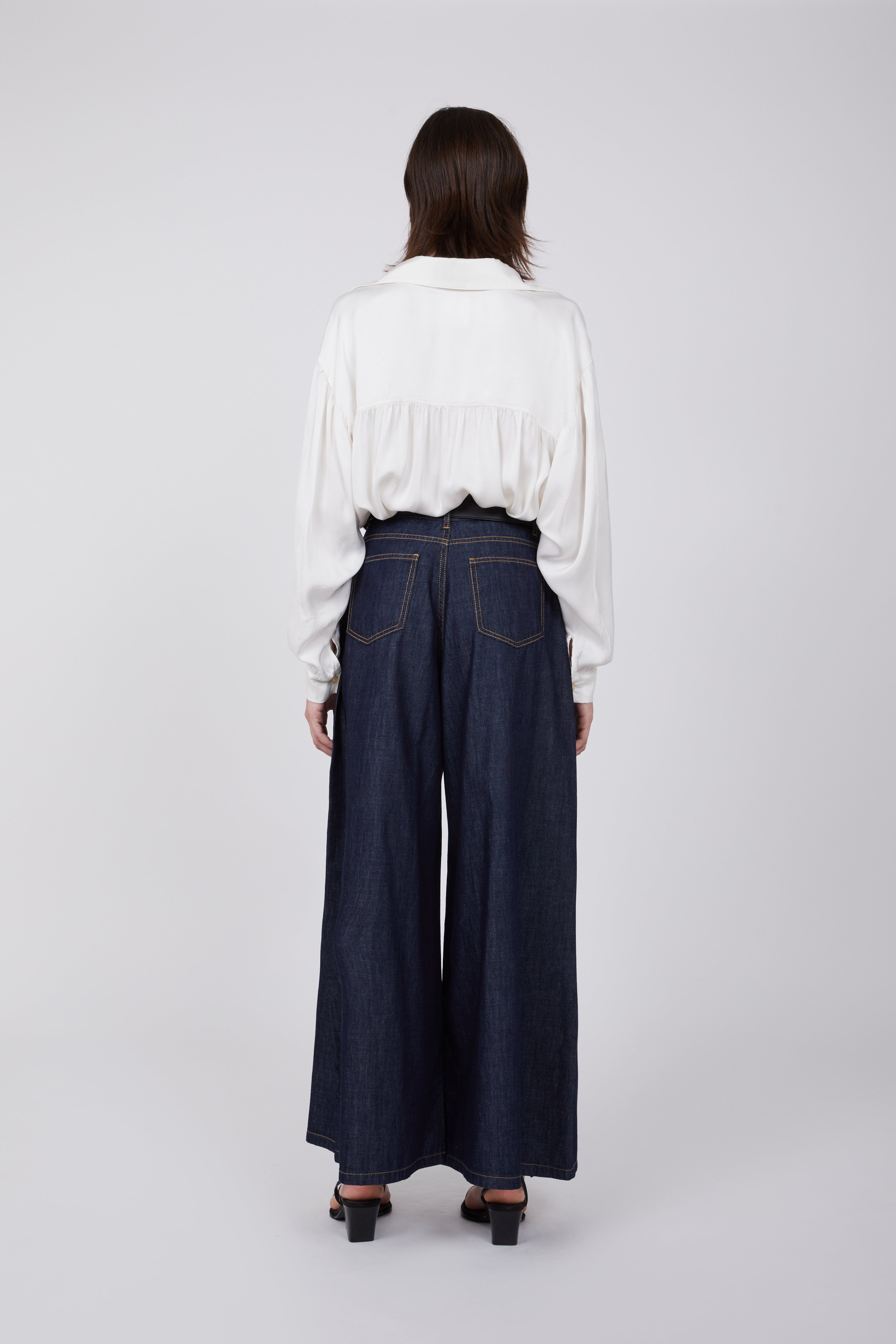 Wide-Leg High-Waisted denim Pants