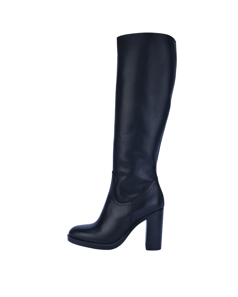 Sleek Black Knee-High Boot