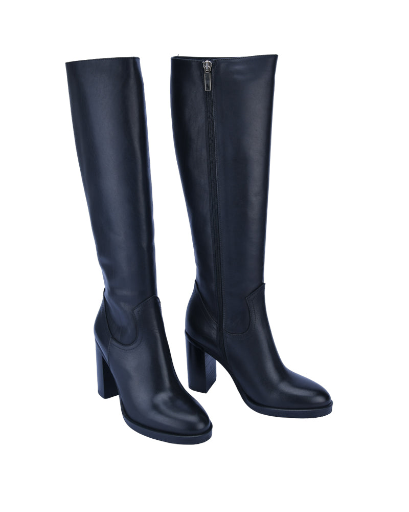 Sleek Black Knee-High Boot