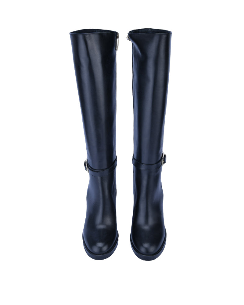 Buckled Mid-Calf Boot