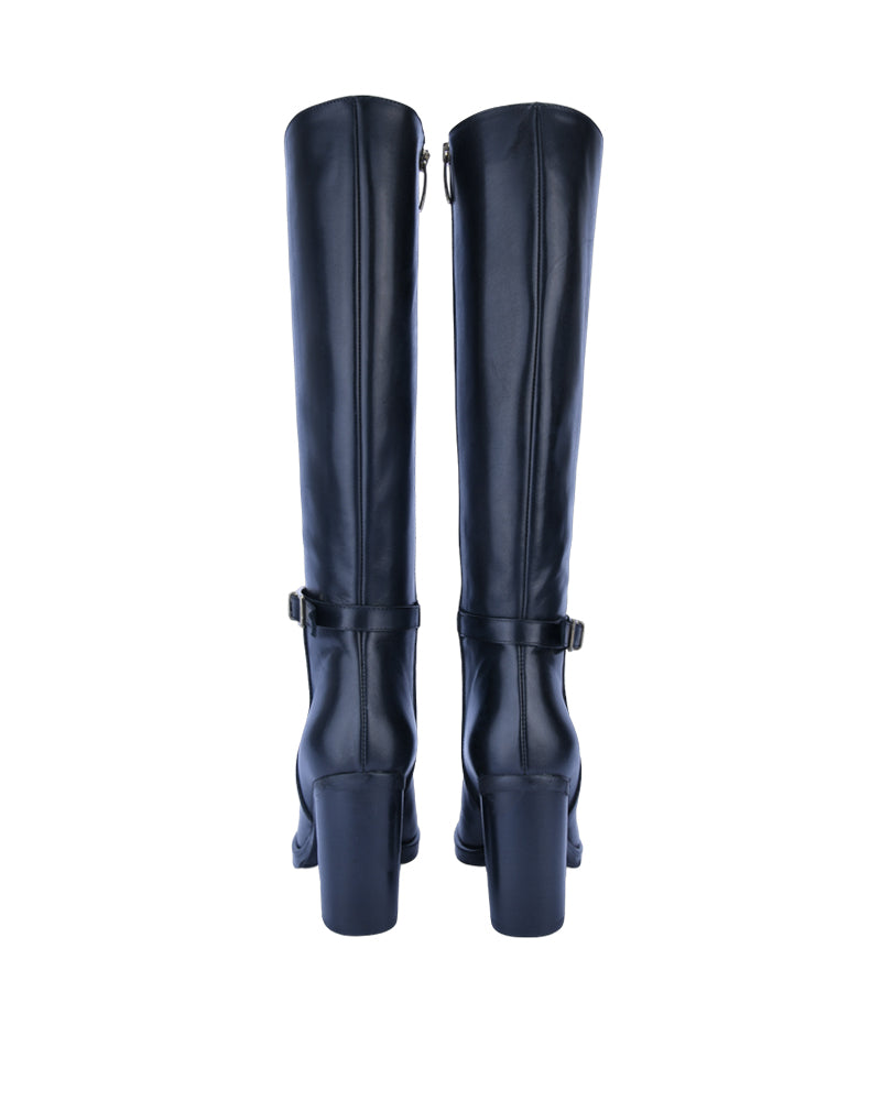 Buckled Mid-Calf Boot