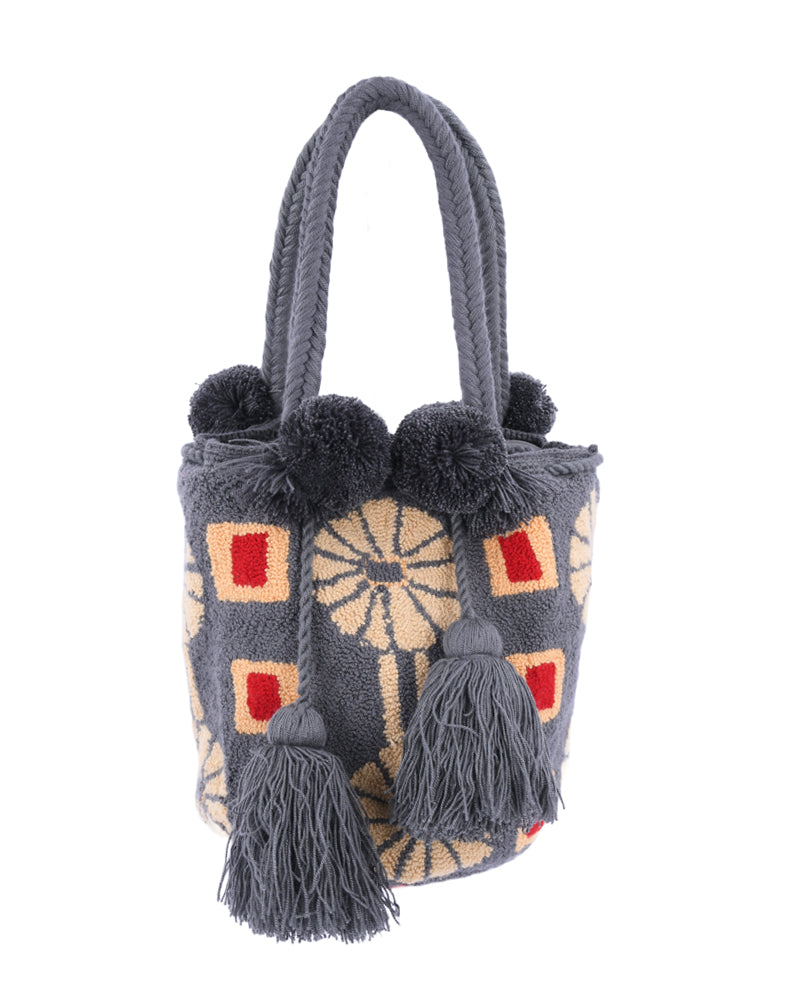 Bohemian Grey Mesh Handbag