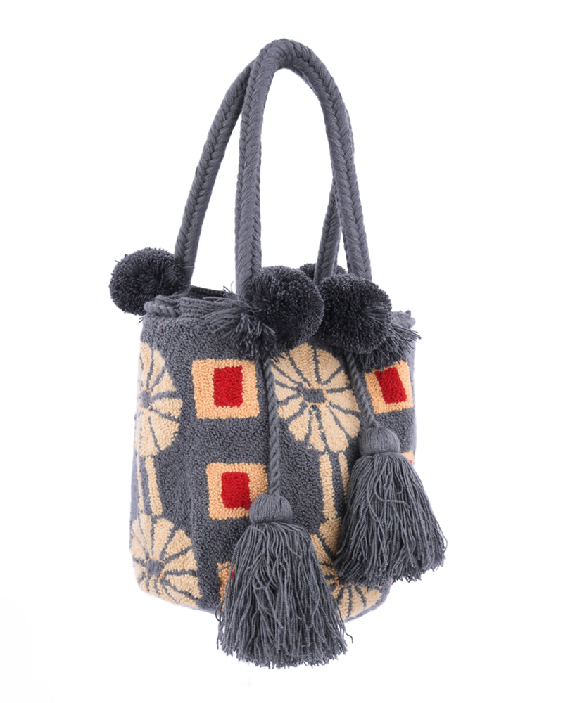 Bohemian Grey Mesh Handbag