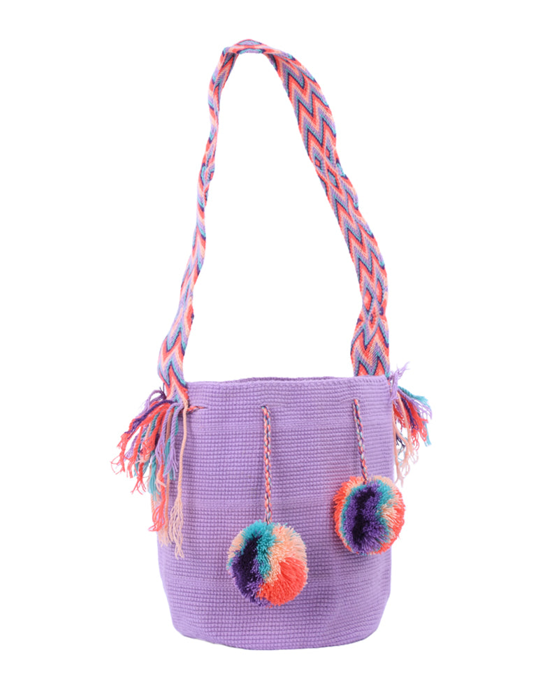 Pom Pom Braided Strap Handbag