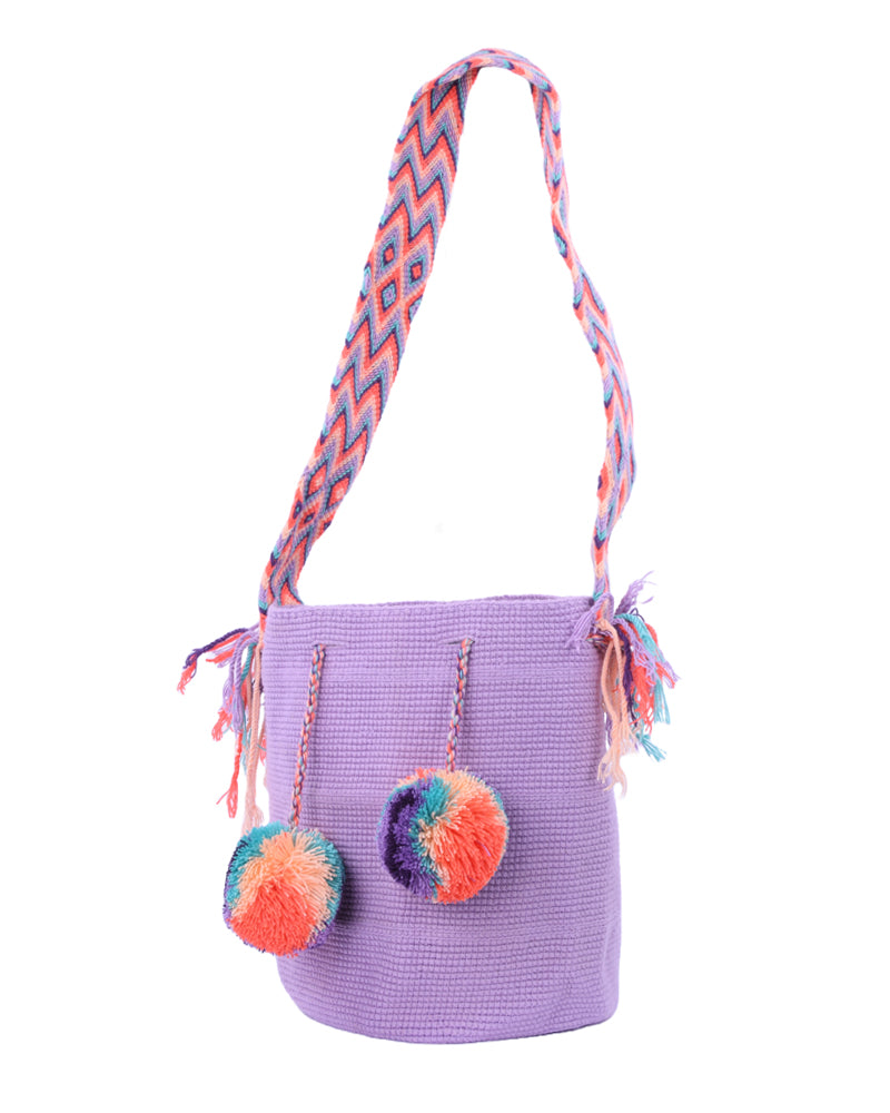 Pom Pom Braided Strap Handbag