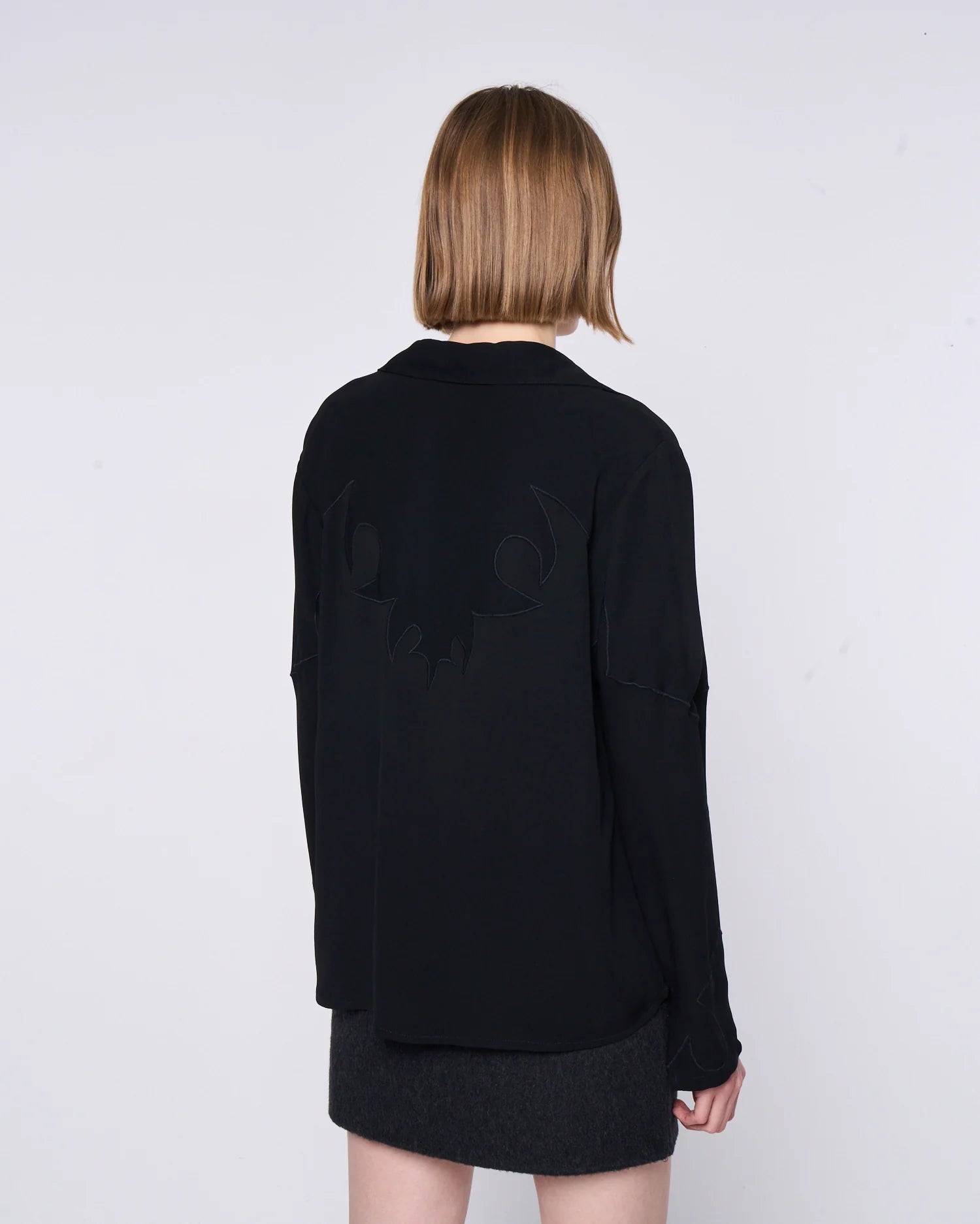 Long-Sleeved Black Blouse