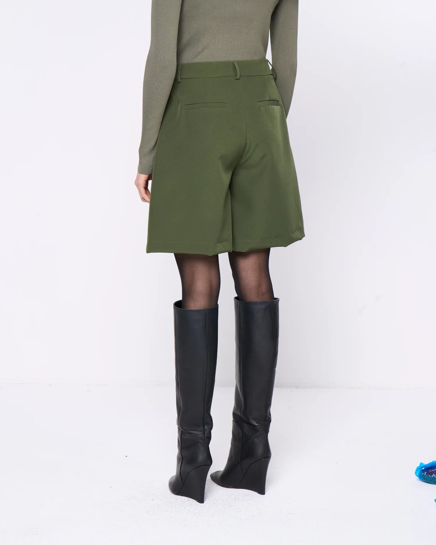 Green Knee-Length Shorts