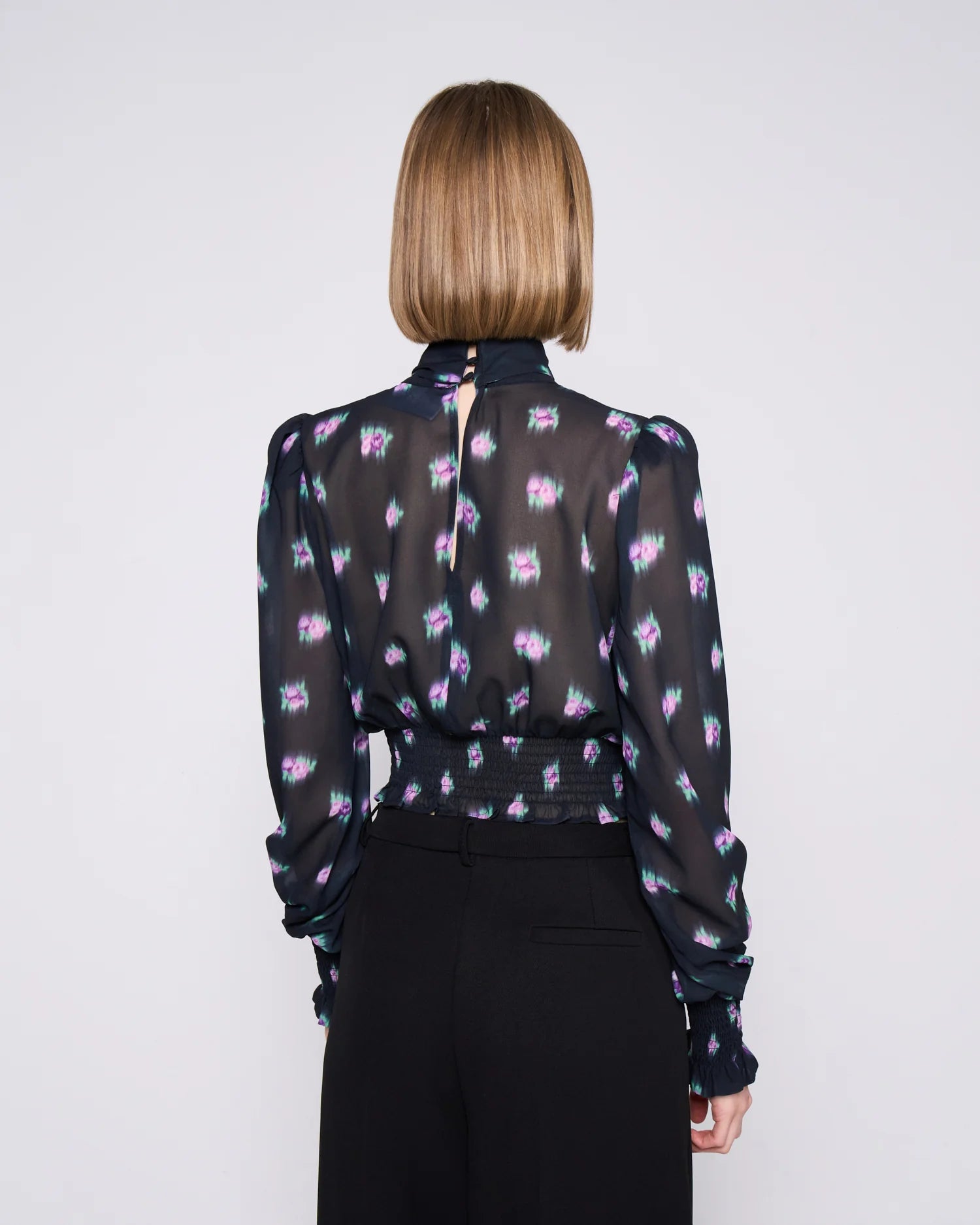 Polka Dot Blouse with Neck Tie