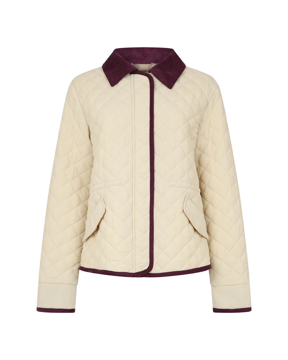 Quilted Jacket with Contrasting Collar