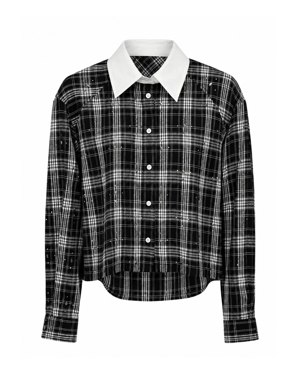 Cropped Stardust Shirt with Contrasting Collar