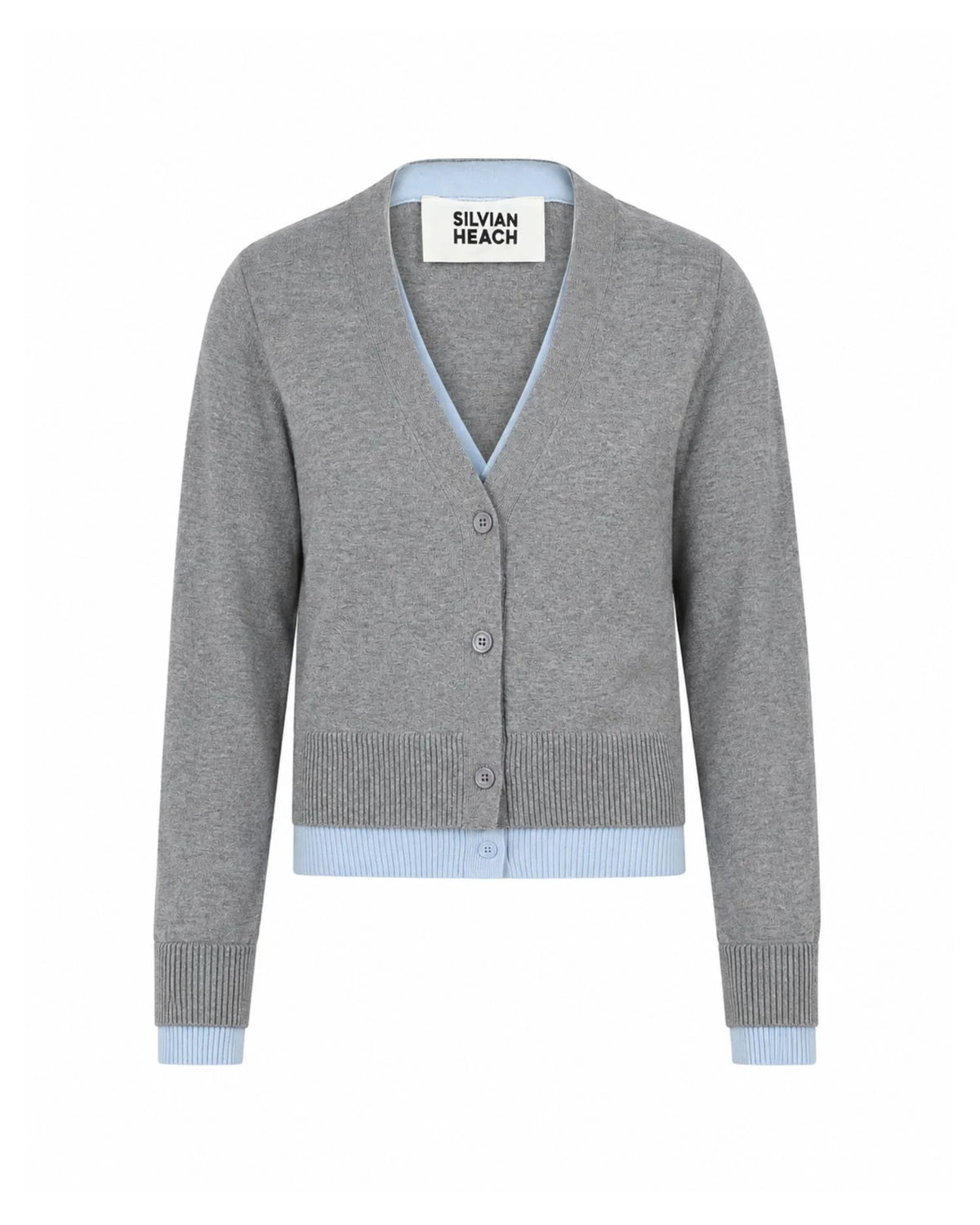 Two-tone knitted cardigan