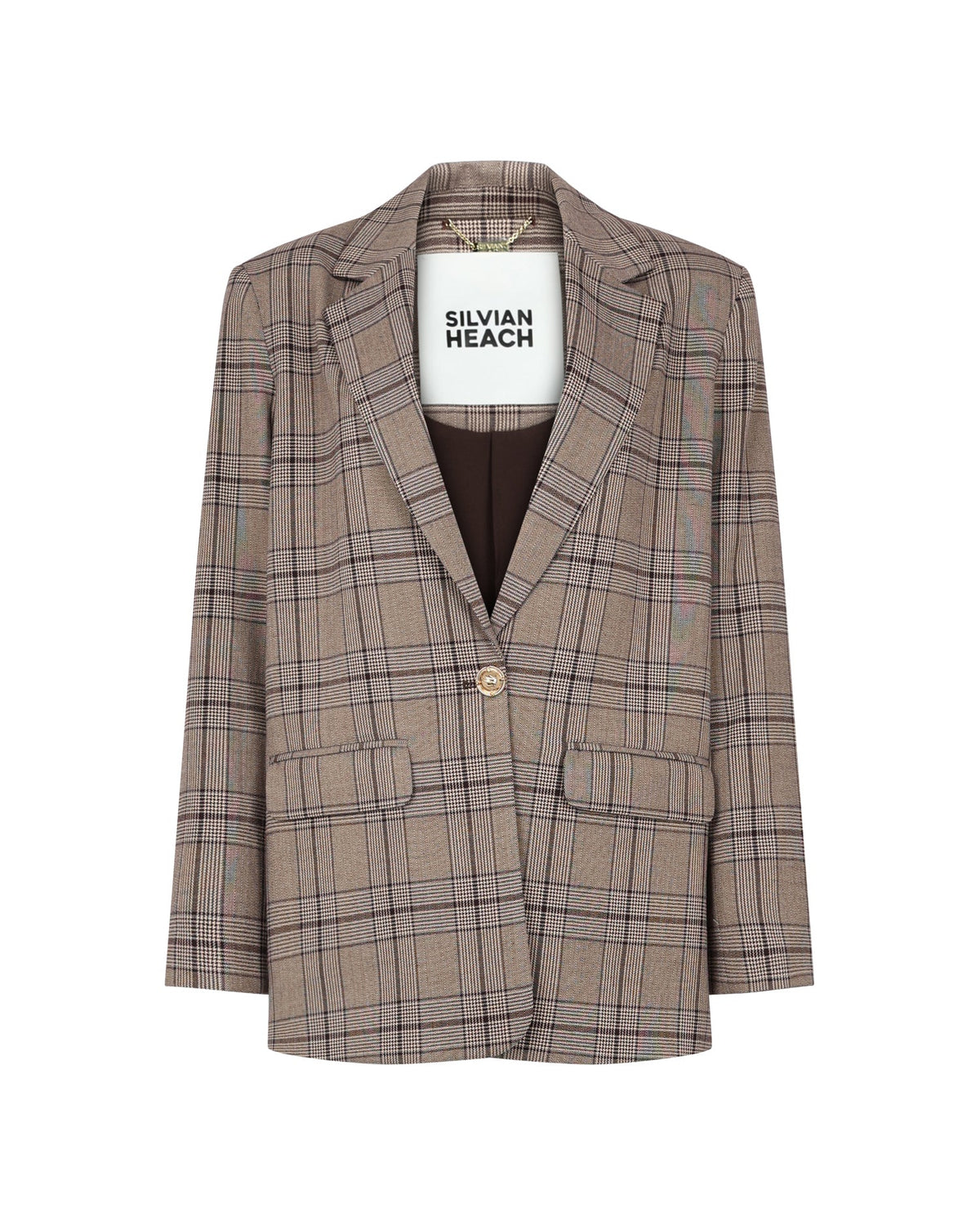 Checked Blazer with British Charm