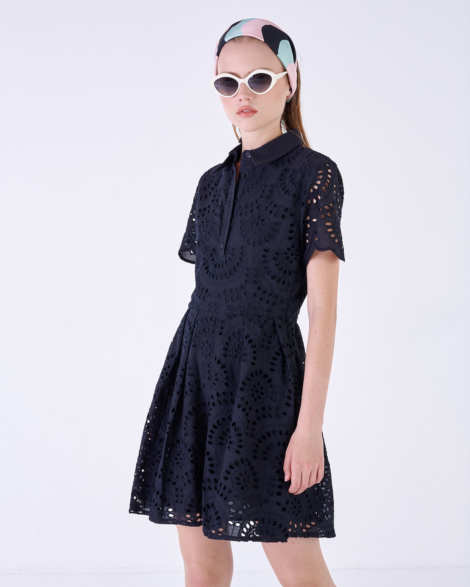 Eyelet Lace Short Sleeve Dress