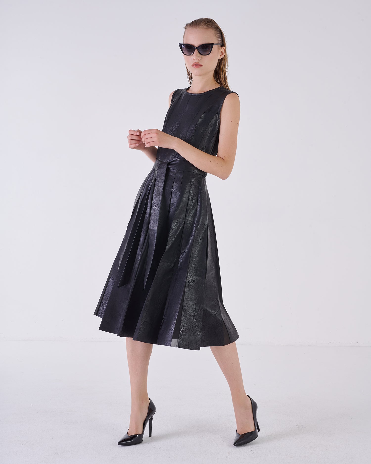 Midnight Black Midi Dress